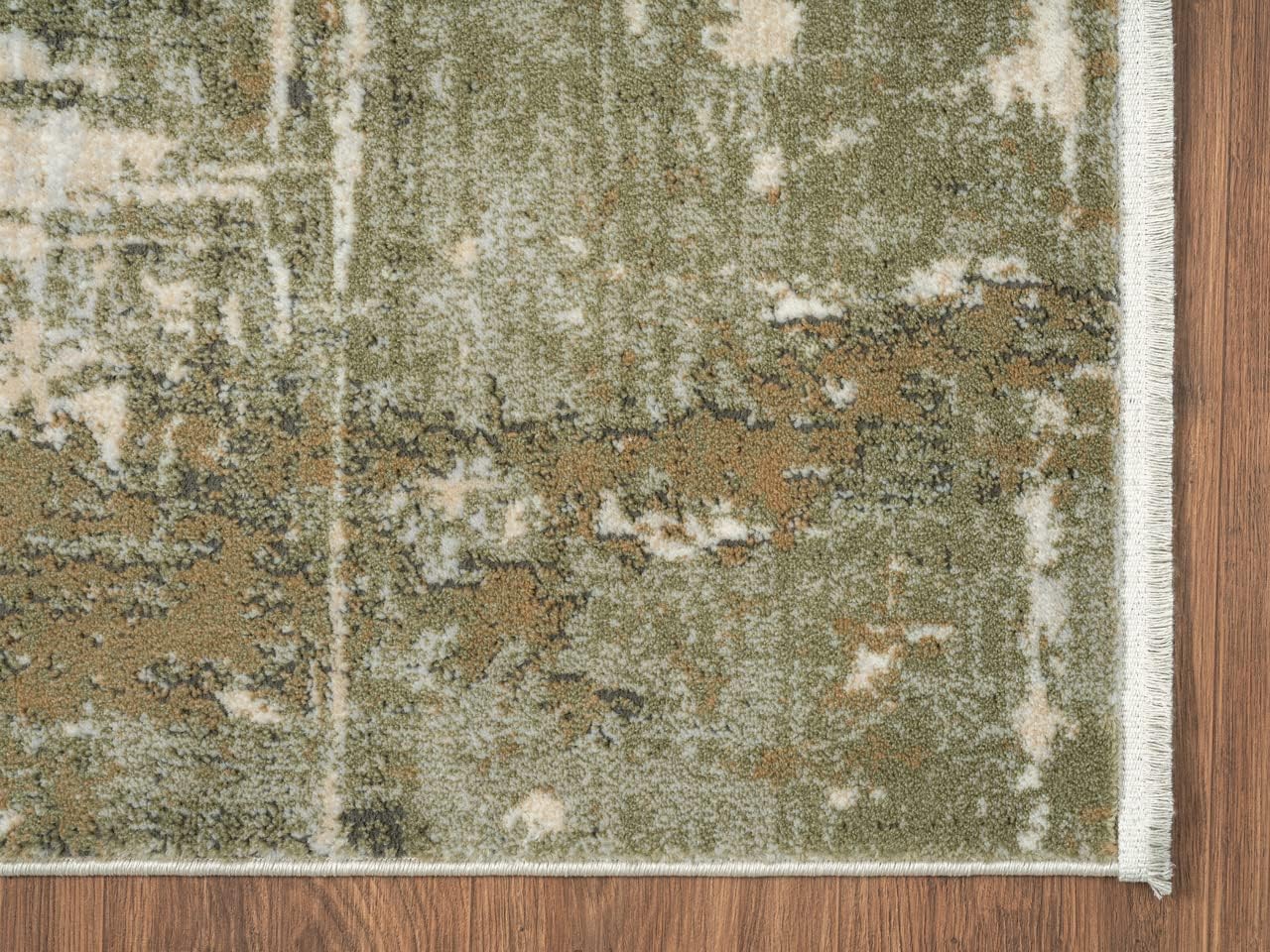 Abani Savoy Collection Area Rug - Contemporary Green/Cream Design - 6' x9' - Easy to Clean - Durable for Kids and Pets - Non-Shedding - Medium Pile - Soft Feel - for Living Room, Bedroom & Office