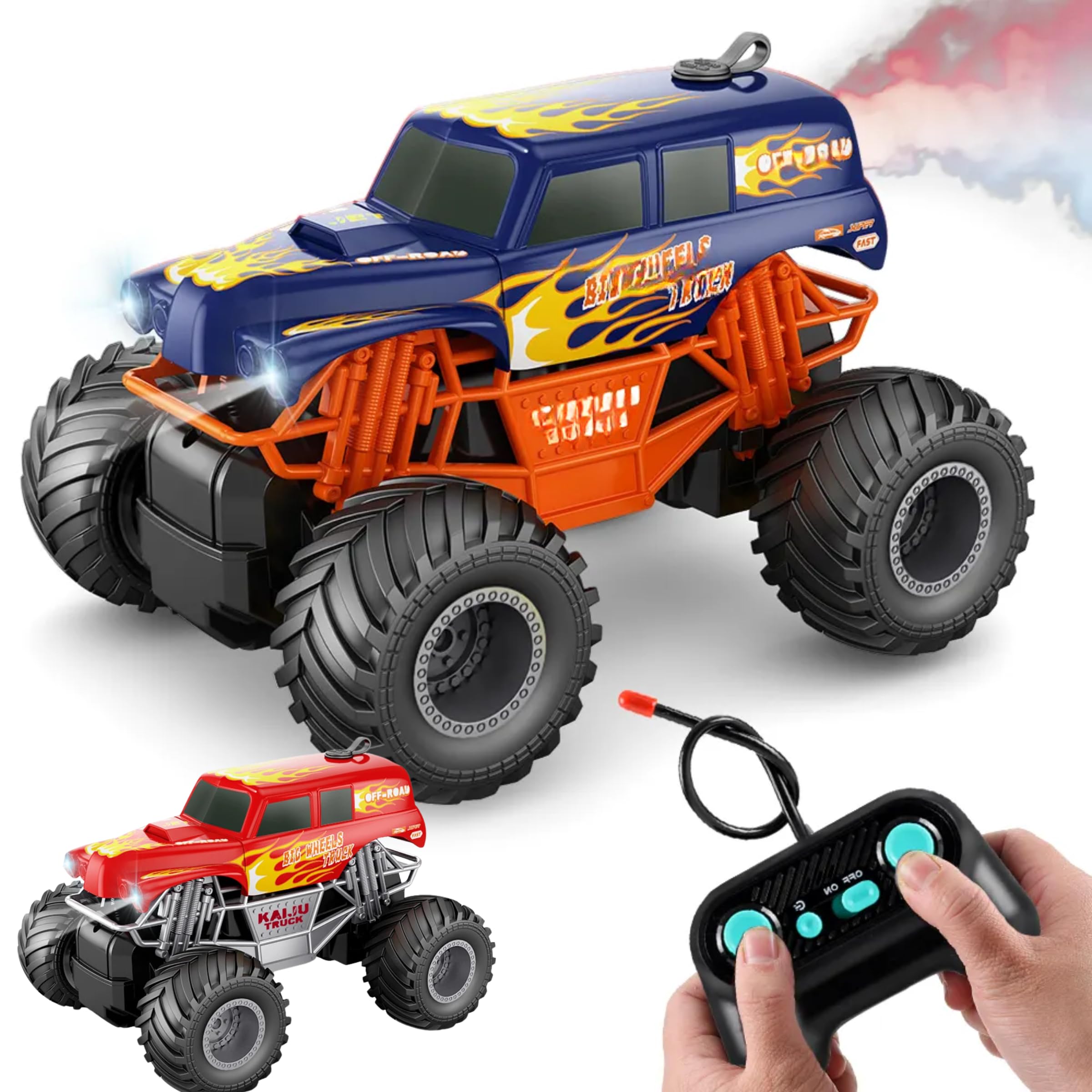 VRION® Toy Mad Racing Car Rock Crawler for Boys 4+ Years Rechargeable RC Car for Boys IExtreme Power Monster Truck Remote Control Car for Off-Road Adventures Pack of 1 (Yellow)