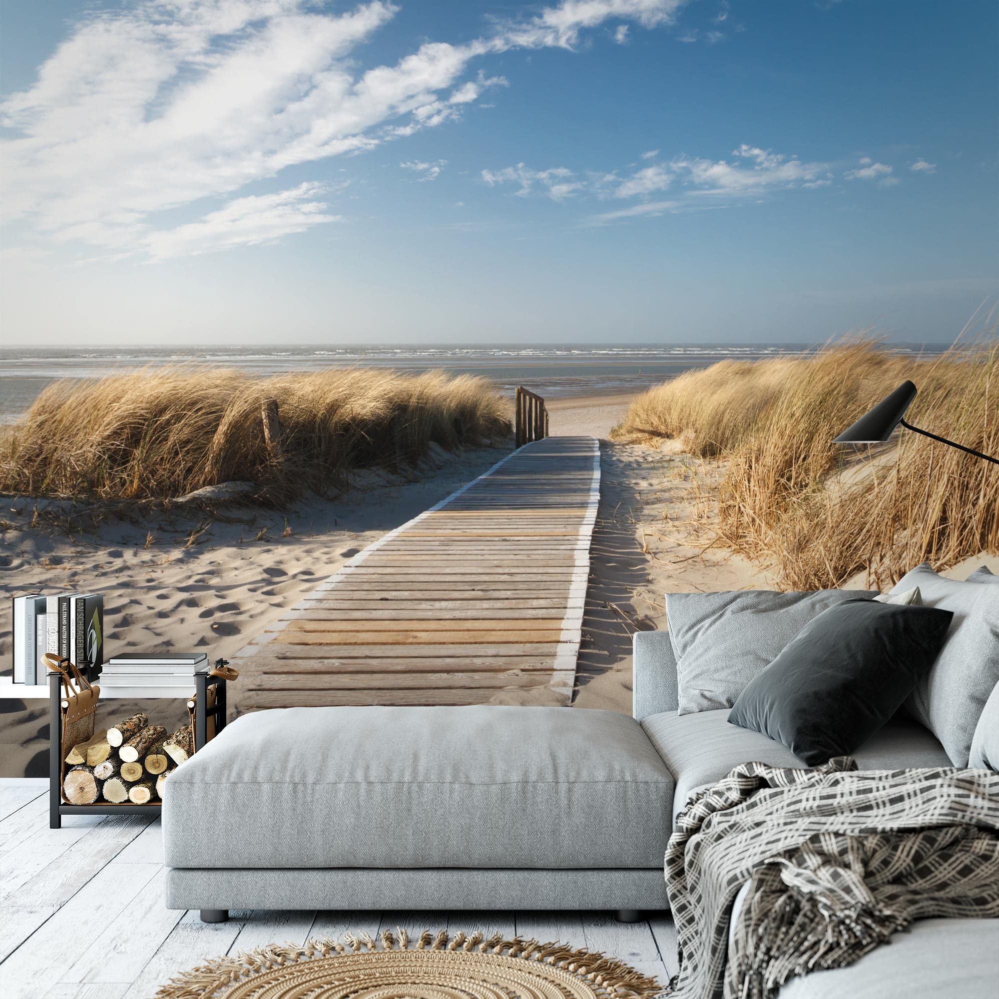 Runa Art Fototapet 396 x 280 cm Bridge naar het meer Runa Art Fototapet 396 x 280 cm Bridge naar het meer