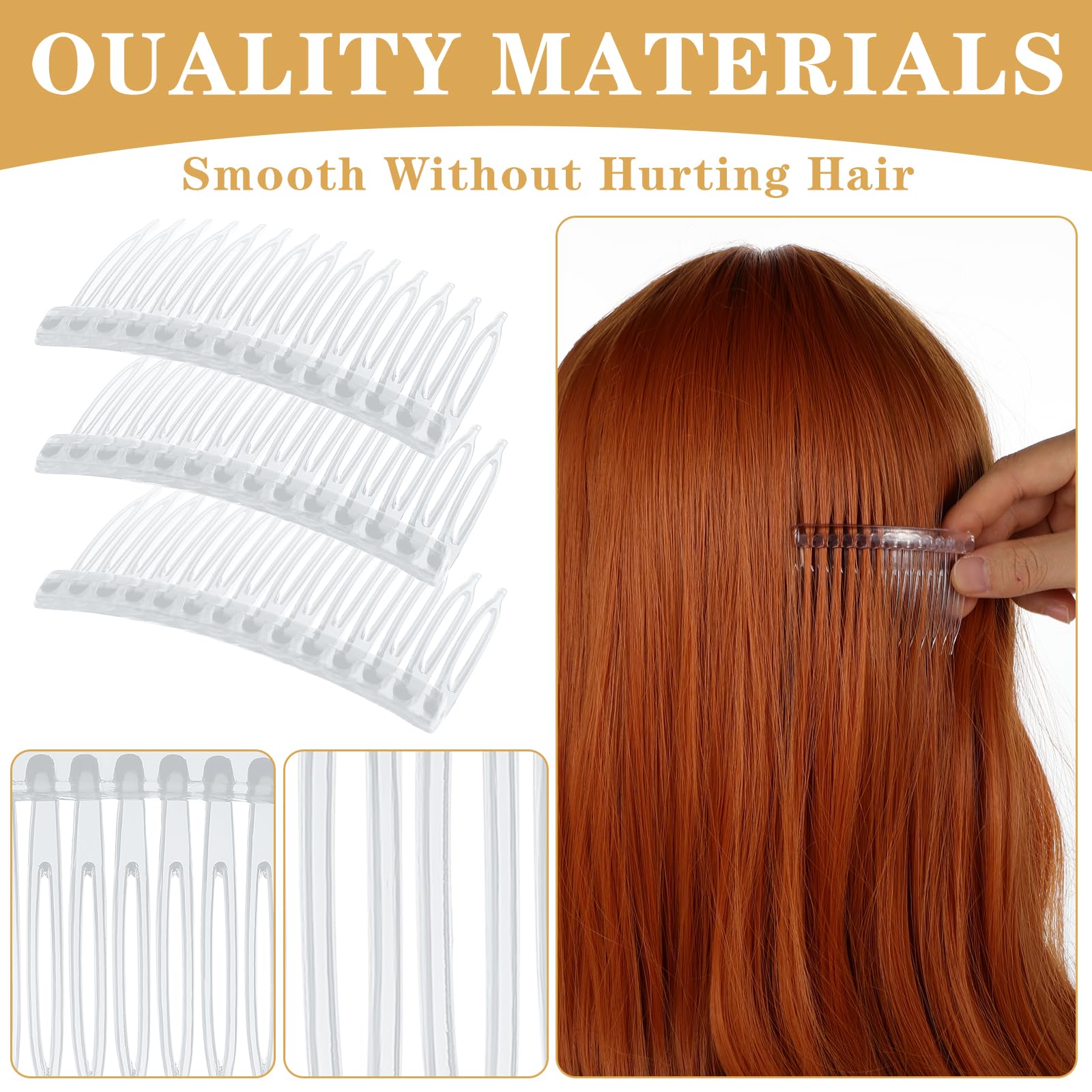 Peine para el pelo de 9 piezas para enganchar, peine lateral francés, peine de plástico pequeño, peine de giro francés, pinzas para el cabello con dientes para accesorios para el cabello