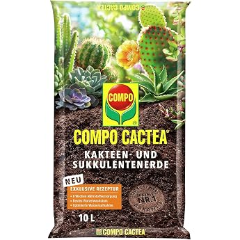 Compo Cactea Soil for Cacti and Succulents with 8 Weeks  Worth of Fertiliser for All Cacti and Thick-Leaved Plants