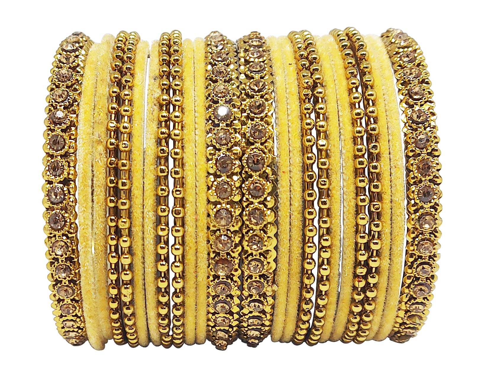 CHRISHAN New Gold Plated Velvet Stone Metal Kada Chudi Bangle Set For Women And Girls. (B09ZLB7W9R) Amazon Price History, Amazon Price Tracker