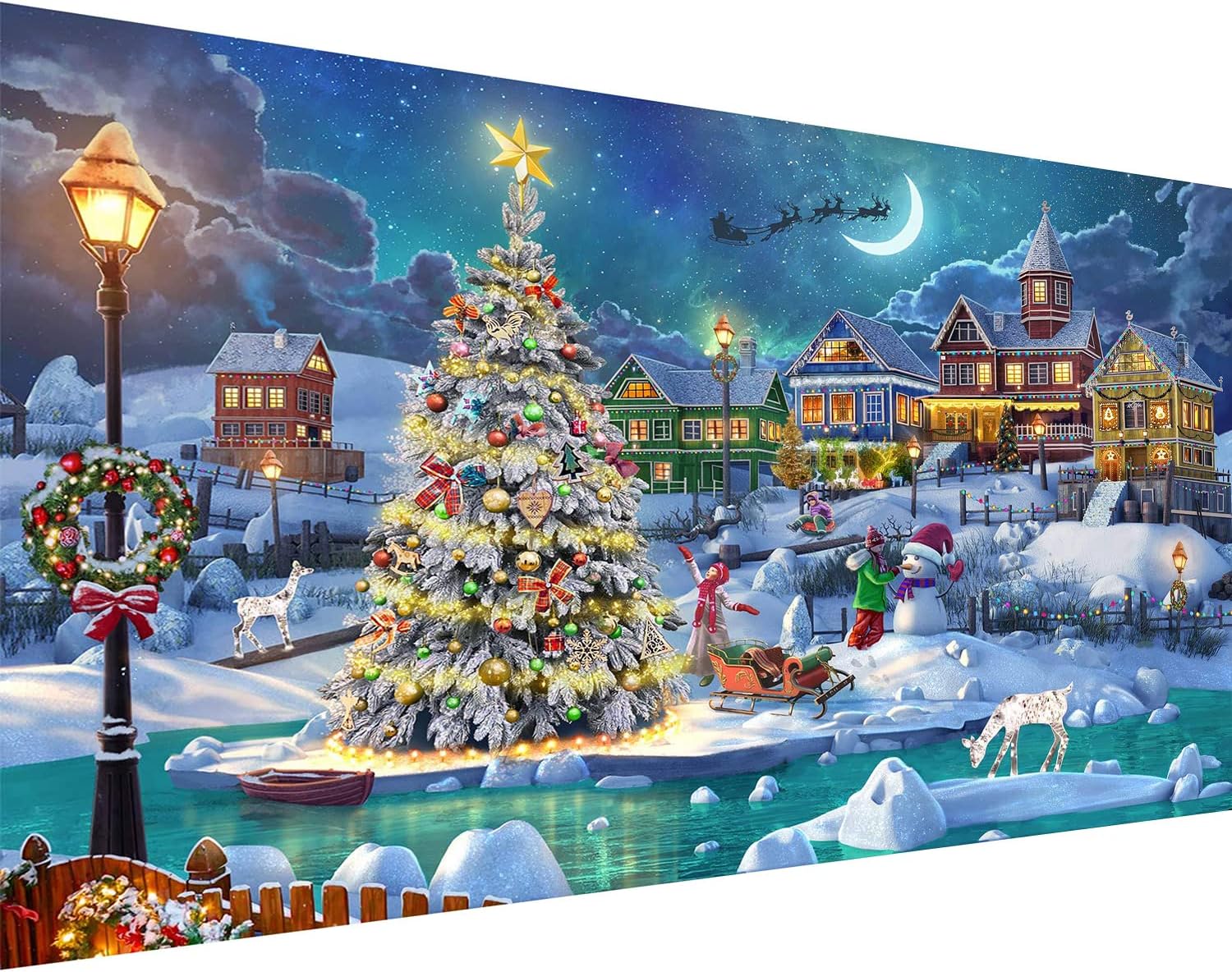 Hongyrjy Weihnachten Malen nach Zahlen für Erwachsene,Malen nach Zahlen Weihnachten 