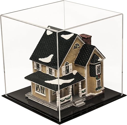 Vista 42 de Better Display Cases Versátil vitrina de acrílico transparente - Caja rectangular grande con base blanca 18" x 12" x 3" (BK09)