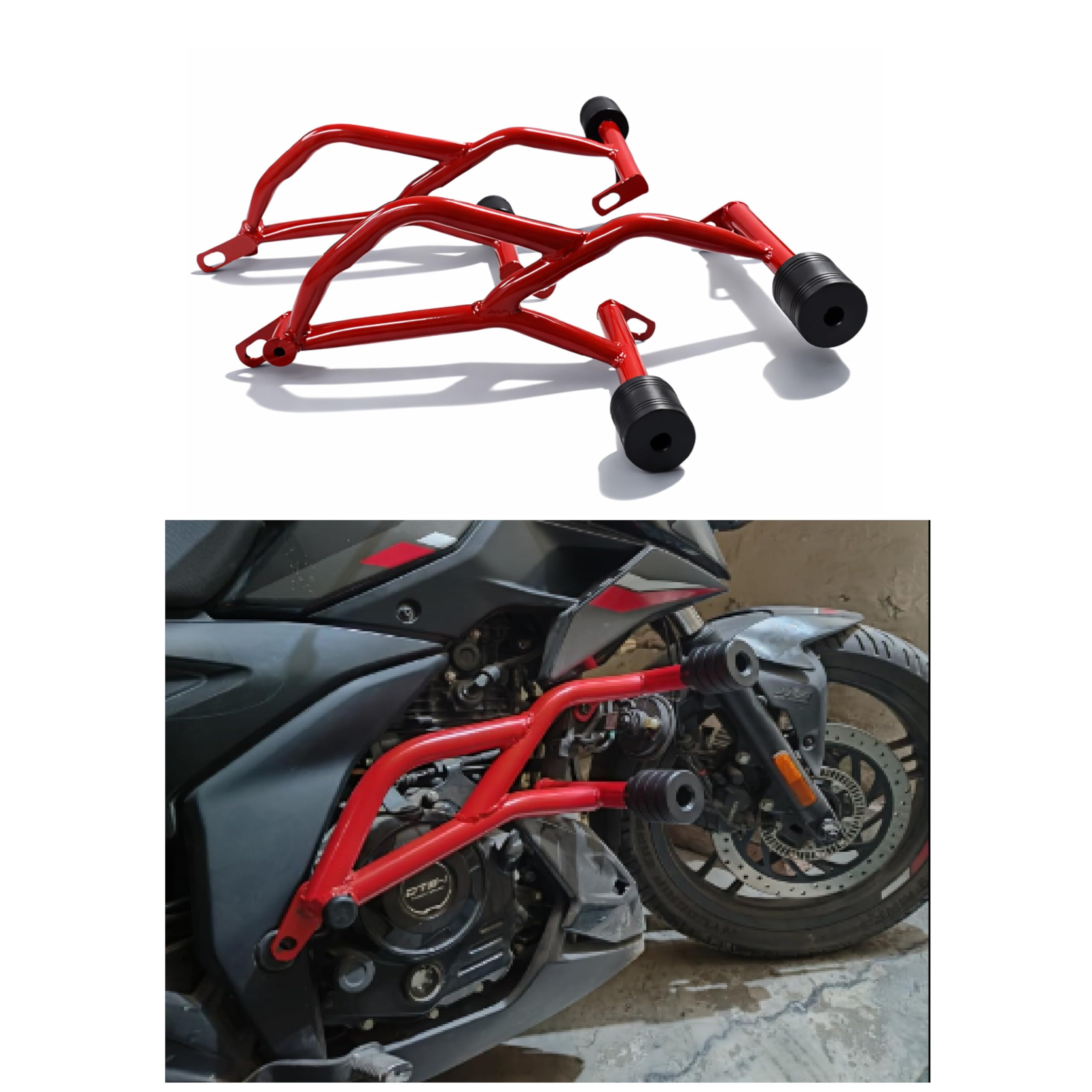 Frame Slider Crash Guard With 4 Pcs Slider For Bajaj Pulsar N160 BS6,Bajaj Pulsar N150,Bajaj Pulsar N250 BS6