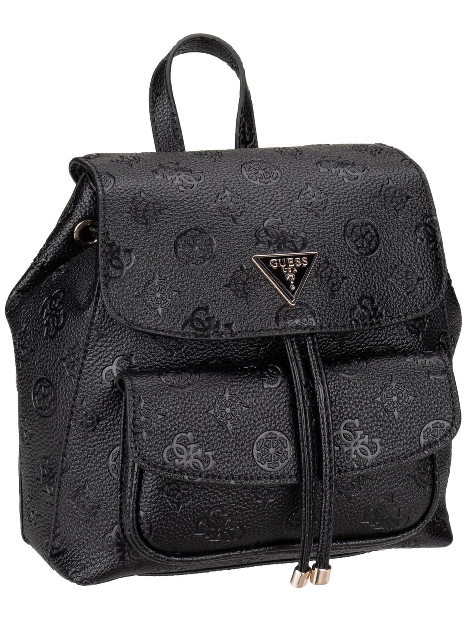 GUESS sac à dos de loisirs Cresidia II Flap Backpack Black Logo noir