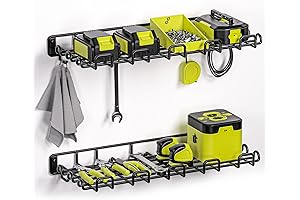 Wall Mountable Garage Shelf - 2-Pack Heavy Duty Mesh Storage Rack