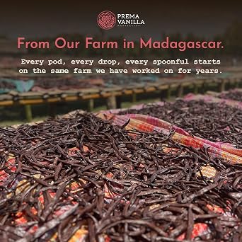 Prema Vanilla Certified Organic Madagascar Vanilla Powder, No Sugar, 14g