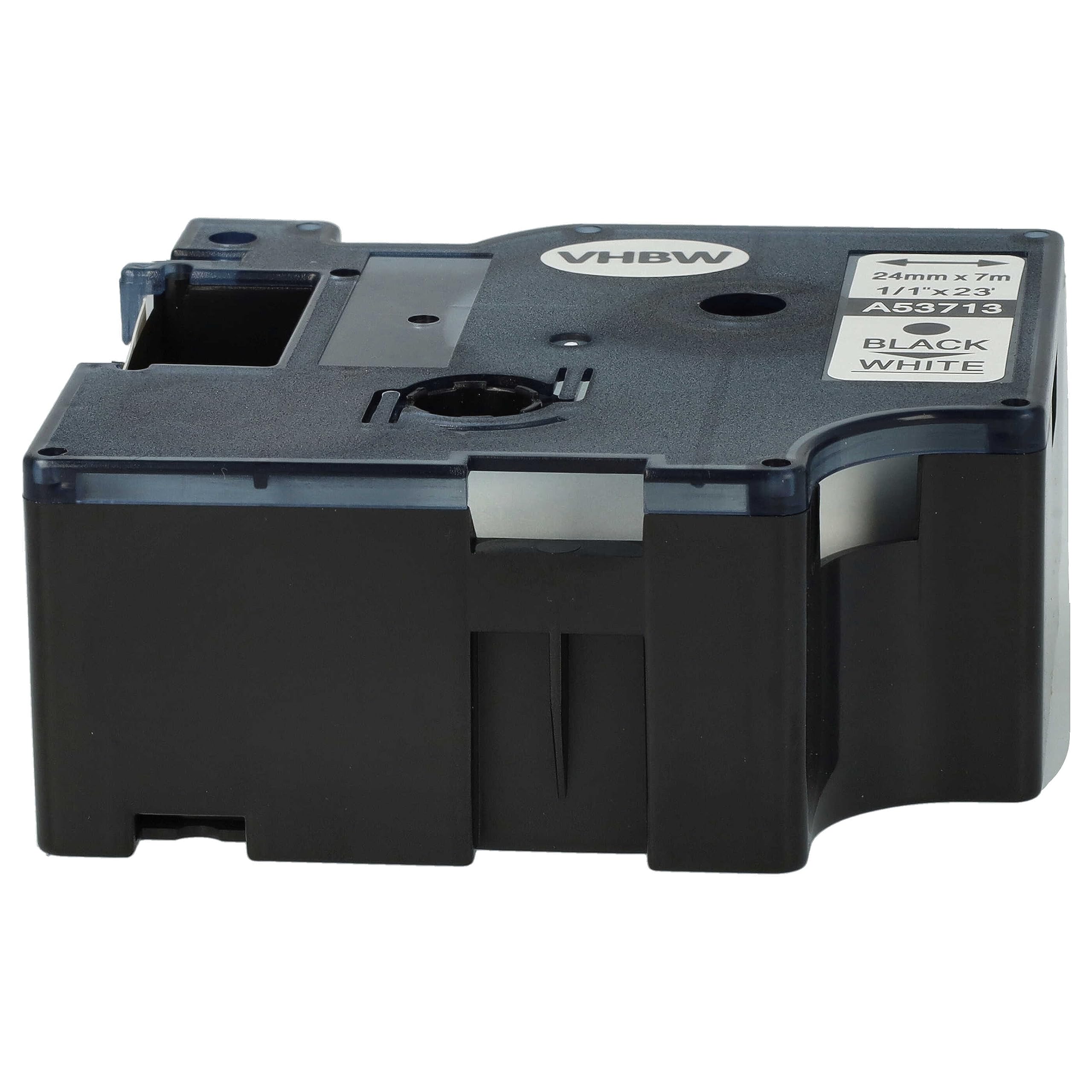 vhbw 50 x taśma do etykiet, kompatybilna z Dymo LabelMaker PC, drukarka etykiet PC2 24 mm, czarna na białym tle