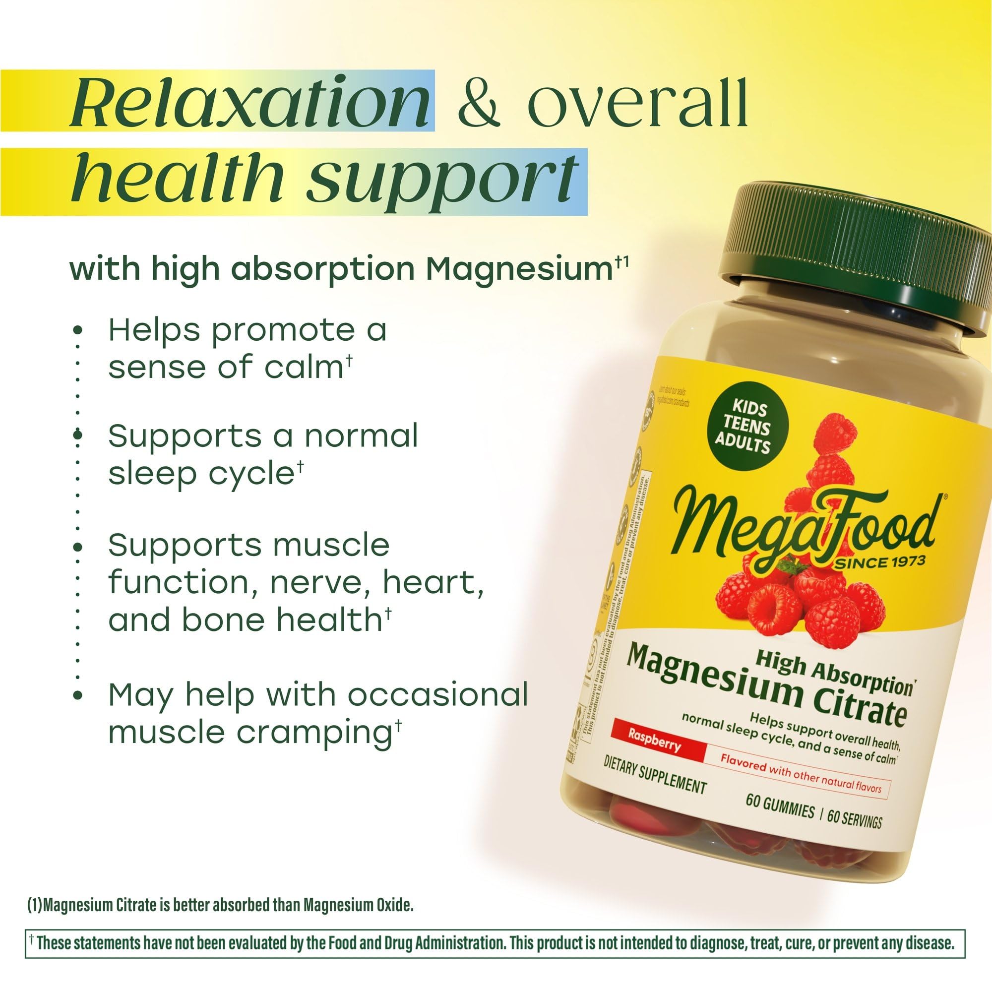 MegaFood Magnesium Citrate Gummies, Sleep Support, Raspberry, 60 Gummies — Amazon image 3