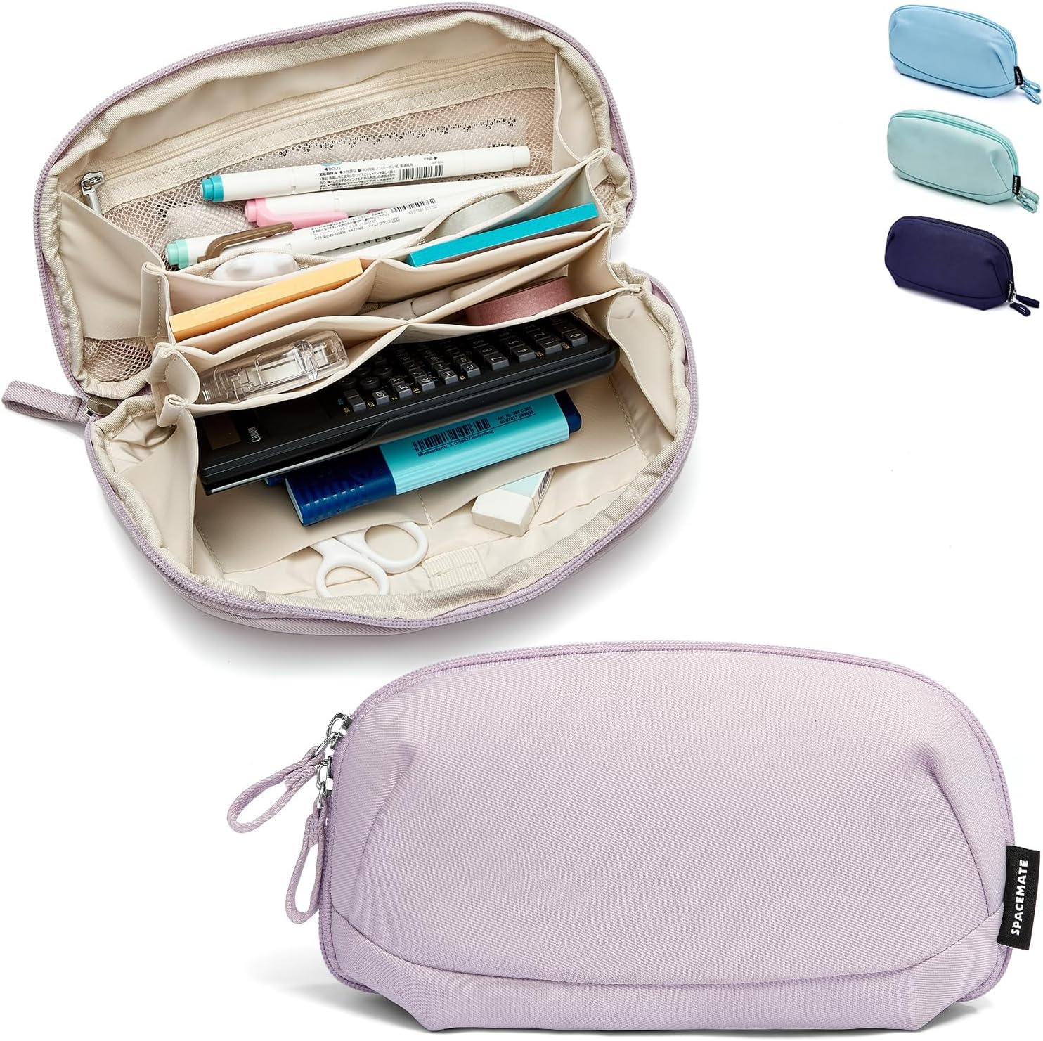BAYTORY Multi-Compartment Pencil Case, Large Stitch Pencil - View #11