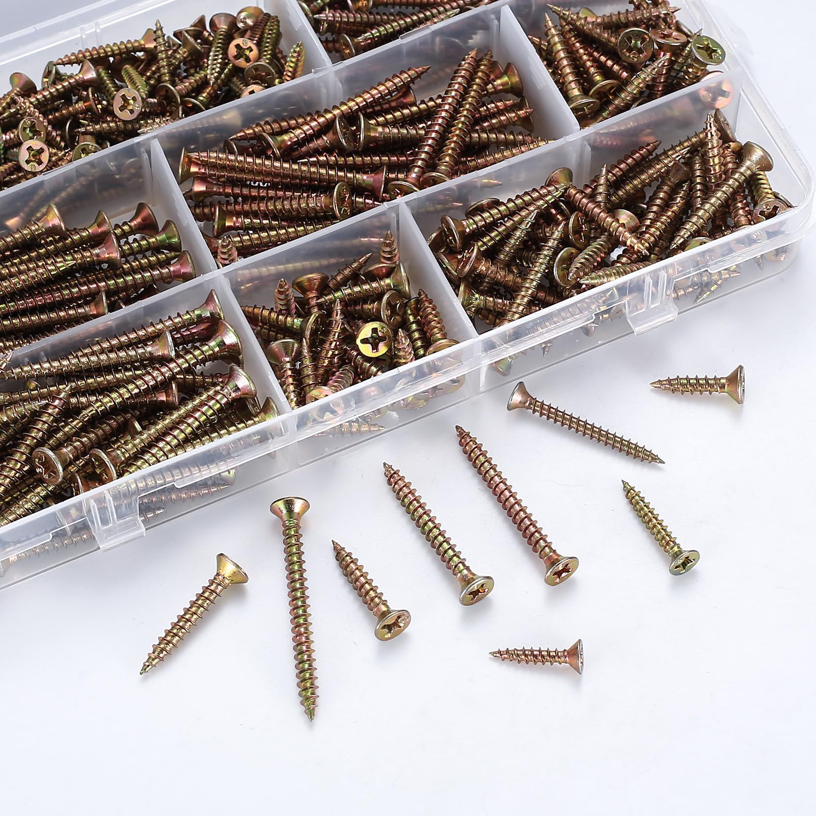 Set 370 Viti Autofilettanti M3/M3.5 - Testa Piana A Croce, Zincate - Per Legno E Cartongesso (16-50mm) - Foto 13
