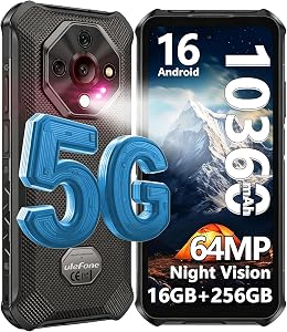 Ulefone Armor X16 Pro 5G Android 16 Rugged Phone, 16GB+256GB/2TB, MTK Dimensity 6300, 10360mAh(33W) 64MP+25MP Night Vision 6.56" 120Hz Display, Waterproof, Widevine L1, NFC - Wasteland Shadow