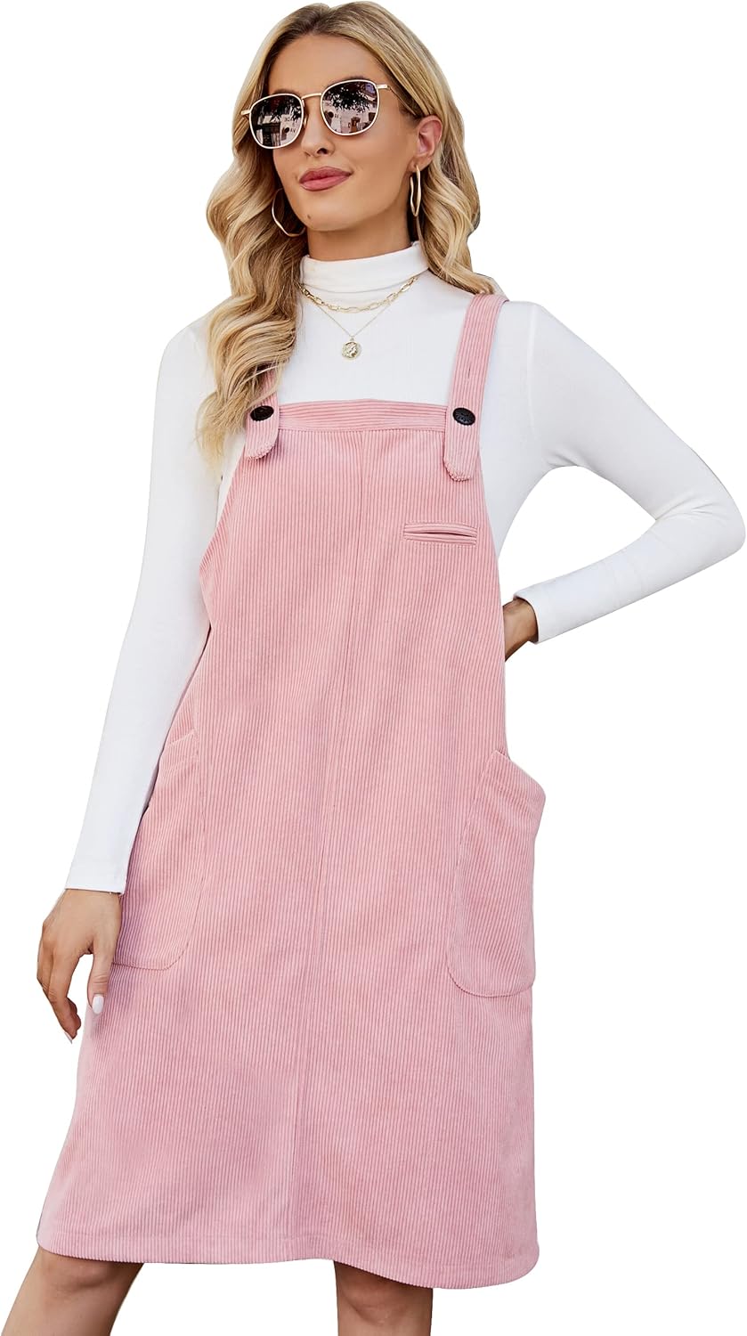 Corduroy Pinafore Pink Pinafore Dress Womens Floerns Women's Cute