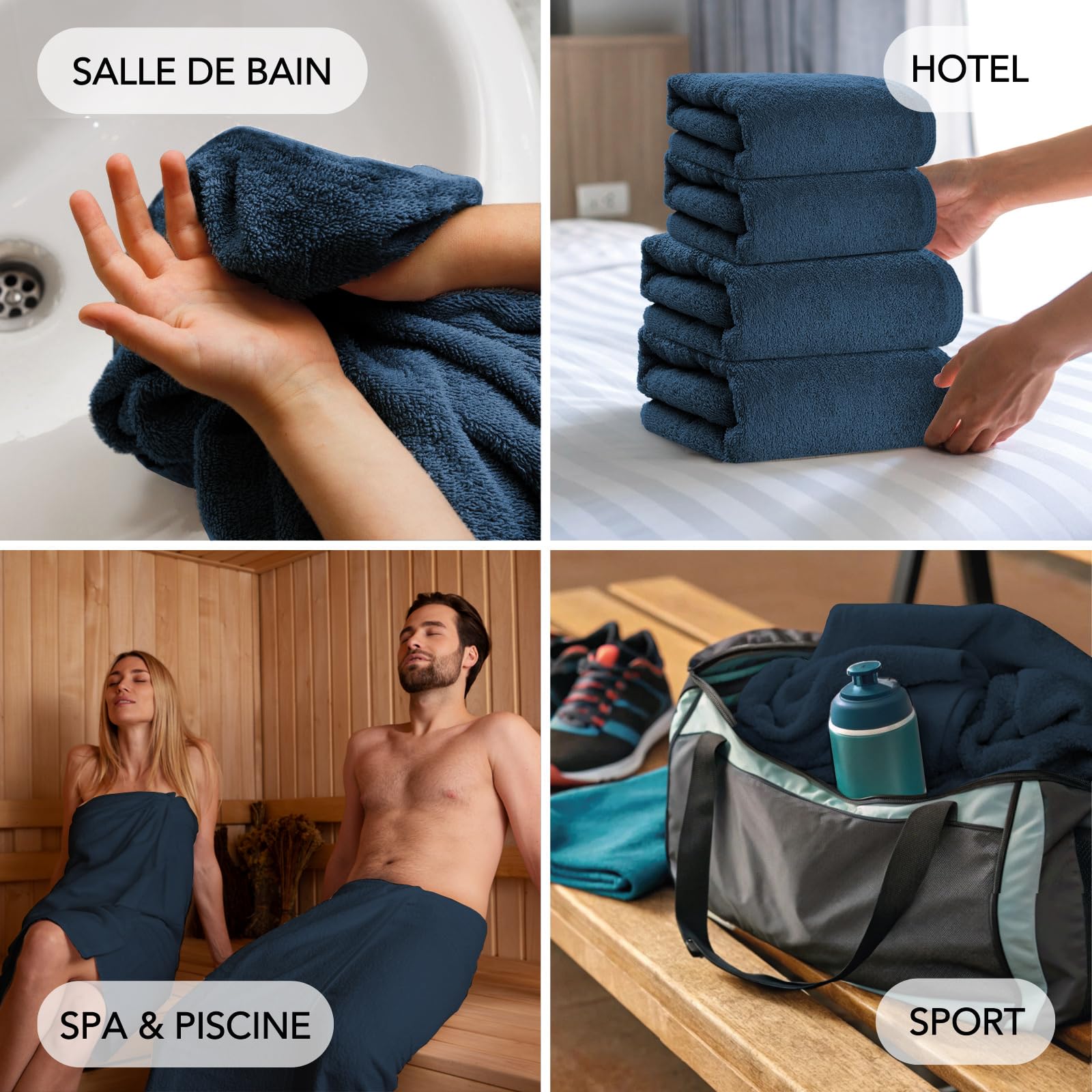 Serviette essuie-mains en coton Bio certifié GOTS | Kabambî Serviette essuie-mains en coton Bio certifié GOTS | Kabambî