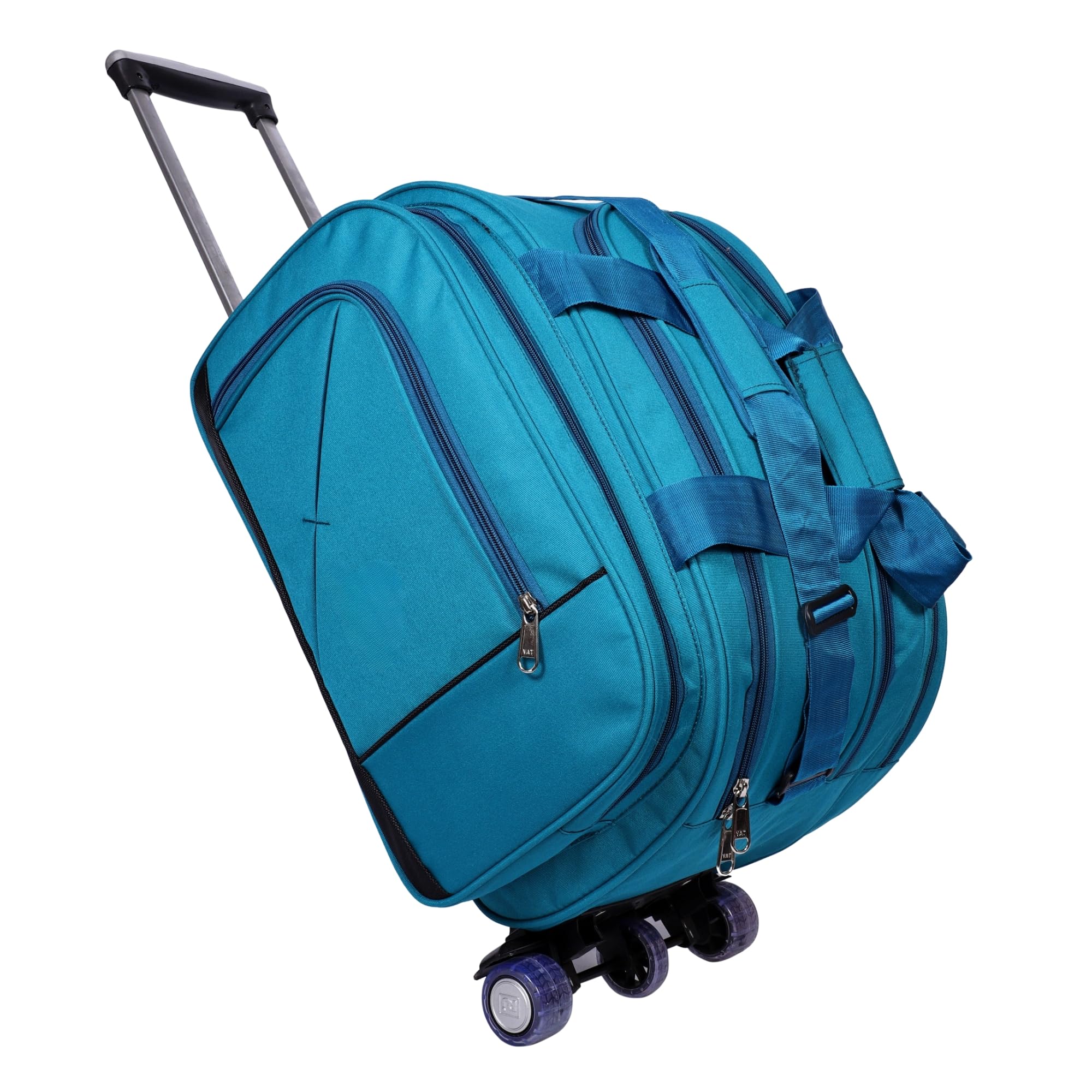Familiar Duffel Trolley Bag with Wheels | Polyester | 60 L | Sky-Blue | Expandable | Lightweight | Travel & Luggage-picture-14