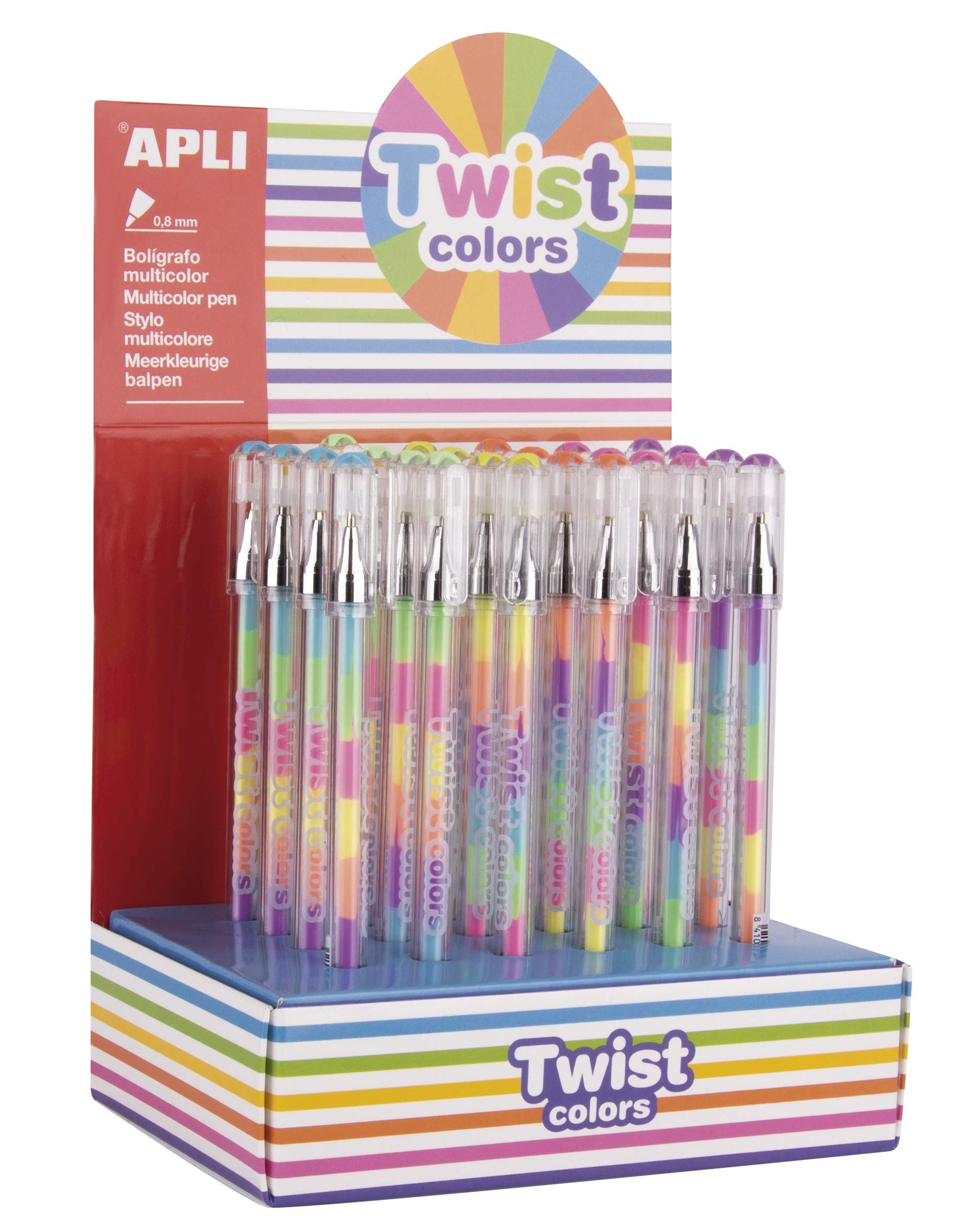 APLI Lot de 6 stylos Twist Color Pen 17498