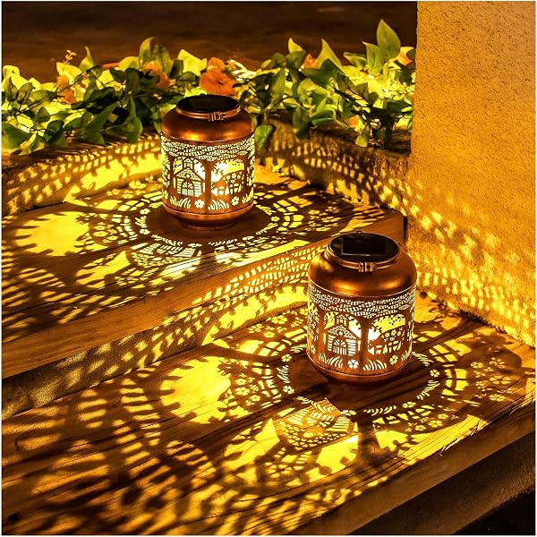 Animal Solar Lanterns Outdoor Waterproof Hanging Solar Lights Animal Gifts for Women Men Mom Metal Decorative LED Outdoo