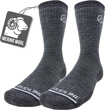 CloudLine Merino Wool Hiking Socks for Men and Women- Ultralight, Thin, Anti-Blister, Moisture Wicking Socks, USA Made 1 Pair