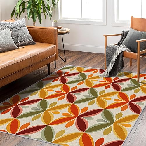 Miniatura 3 de Checkered Rugs 3x5 Rug Retro 70s Plaid Area Rug Washable, Checkered Carpet Home Room Decor Rugs for Living Room Bearoom Kitchen Dorm Classroom