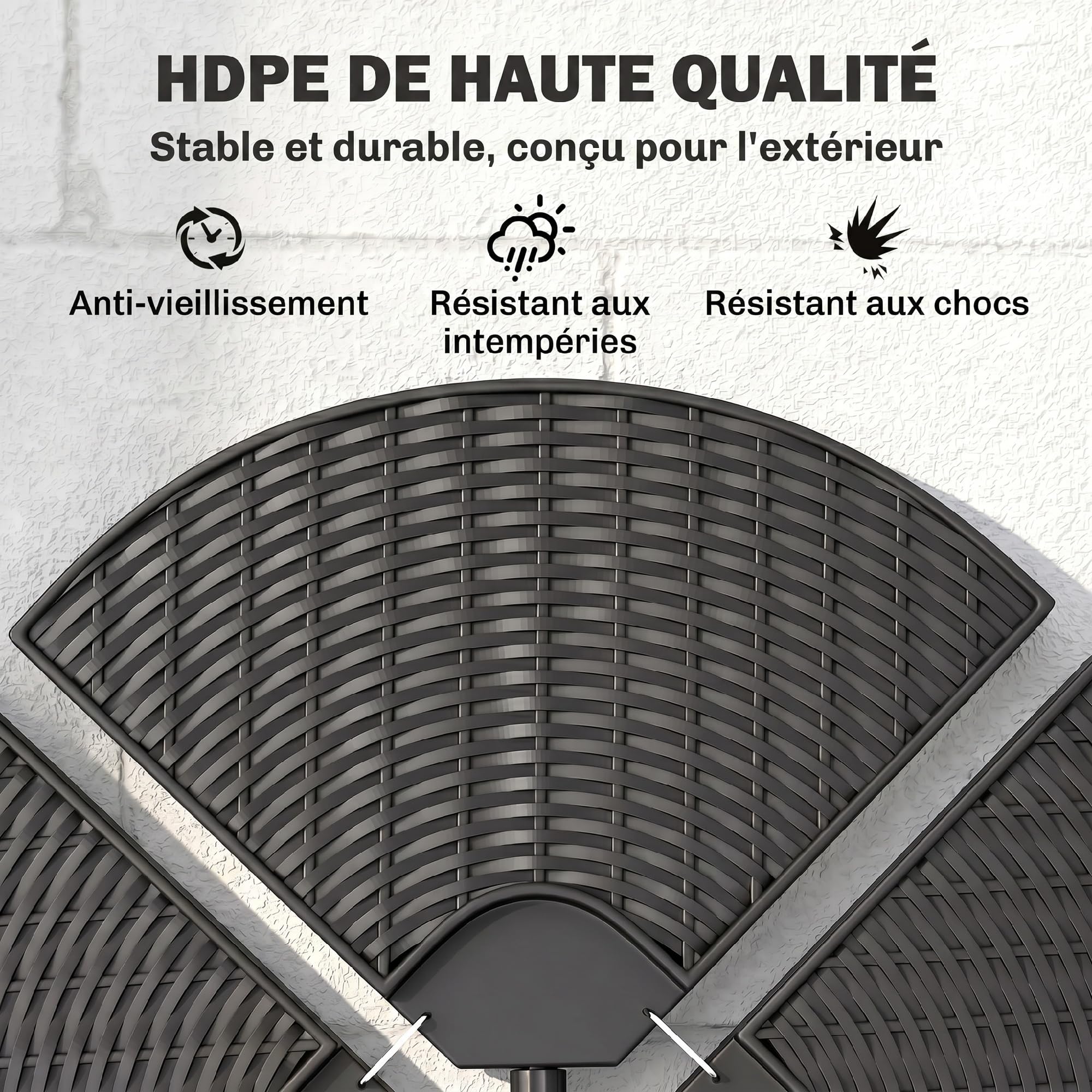 Outsunny Lot de 4 Dalles de Lestage pour Parasol 100L x 100l x 8H cm Noir