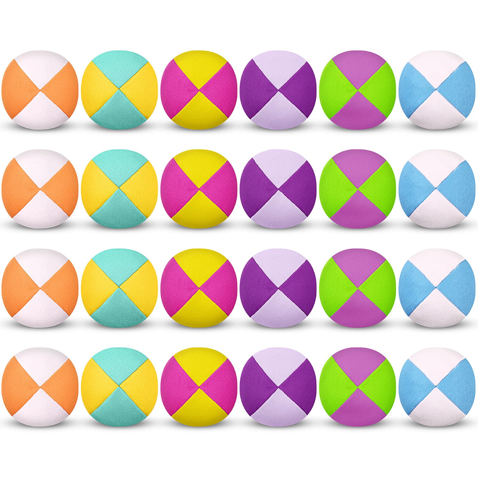 Liliful 24 Pcs Footbag Balls 2.56 Inch Juggling Toy,Rainbow,Macarons
