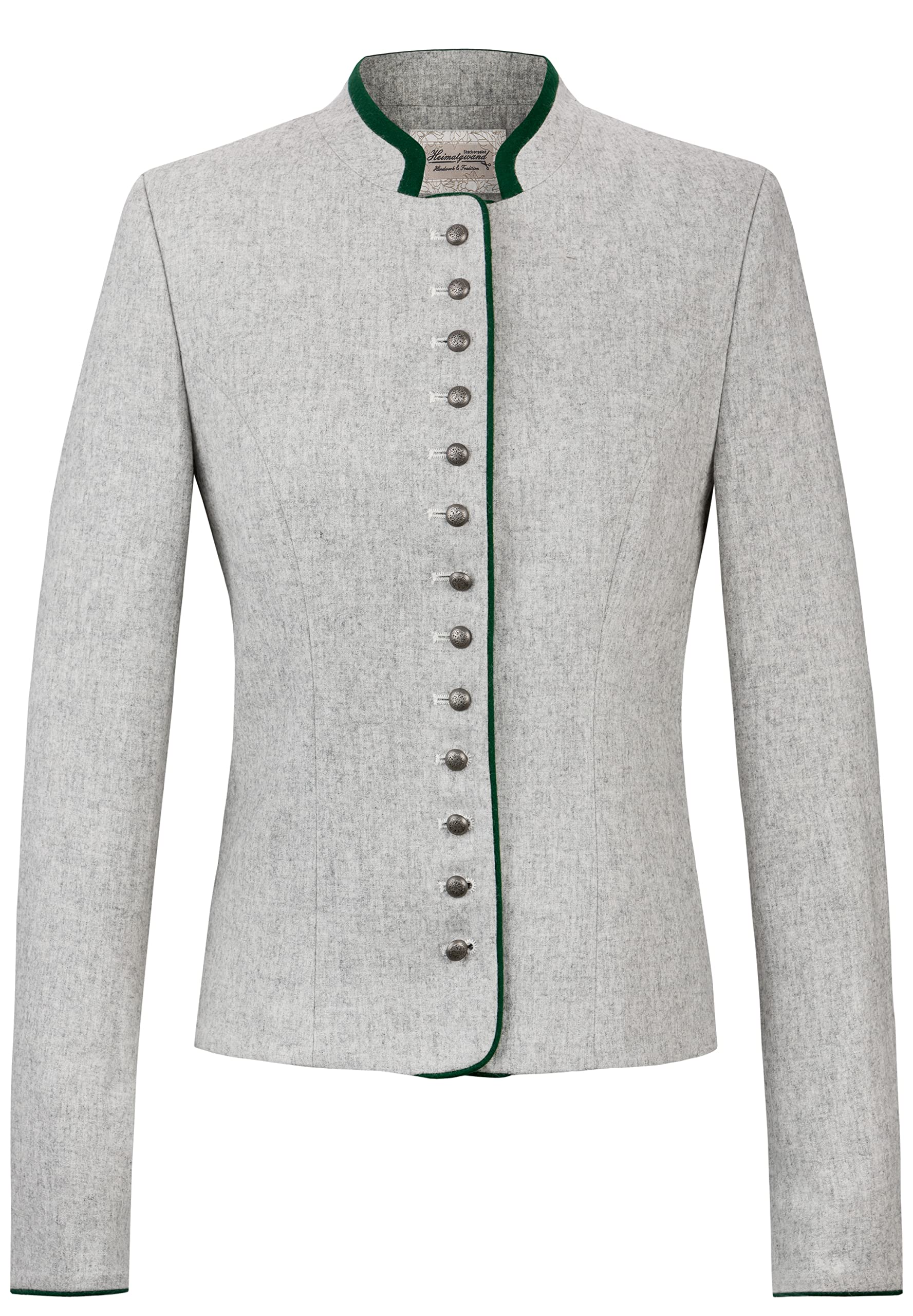 Heimatgwand Damen Elisabeth Trachtenjacke, hellgrau grün, 38