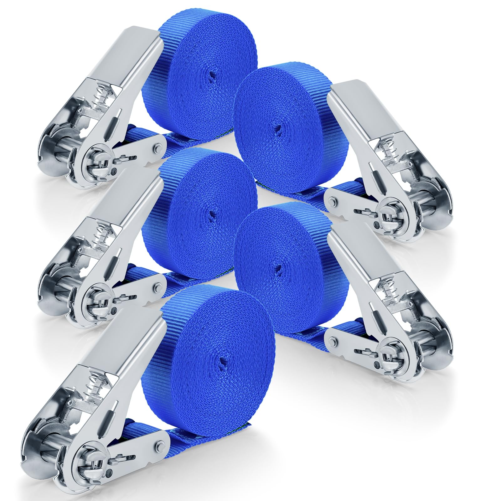 5 Pièces Sangle à Cliquet 25 Mm X 4 M Sangles D'arrimage