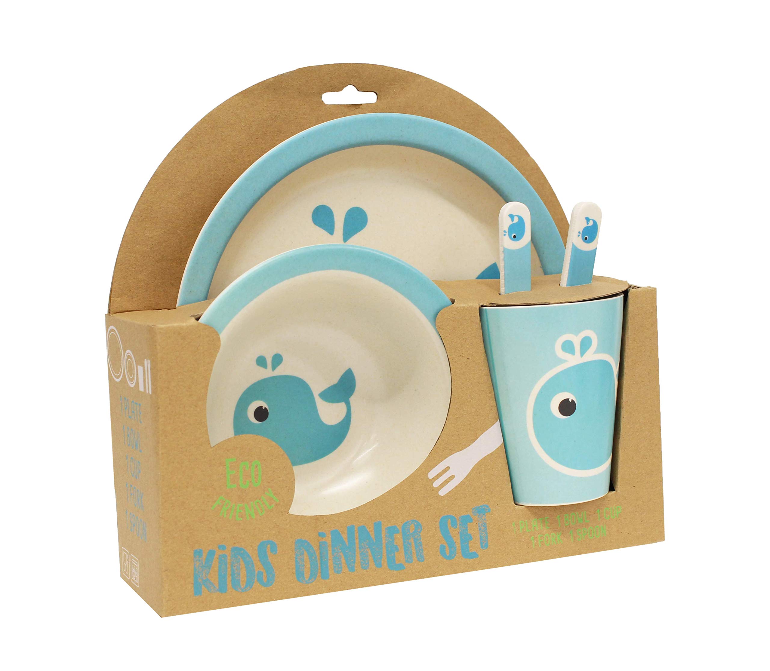 Gourmet Home Products 5-Piece Kids Dinner Set, Whale