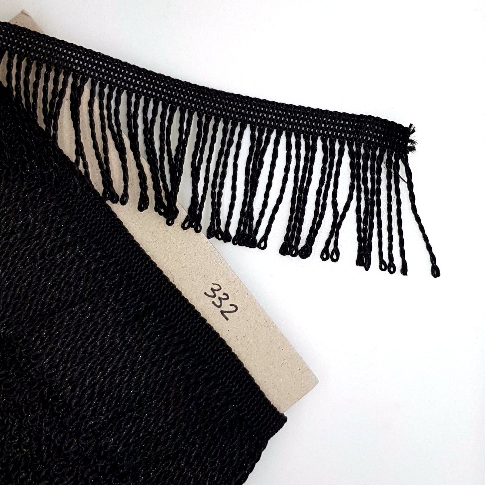 SolaDirect Fringe Tassel Trim, 5m x 60mm, Polyester, Black, Special Occasions