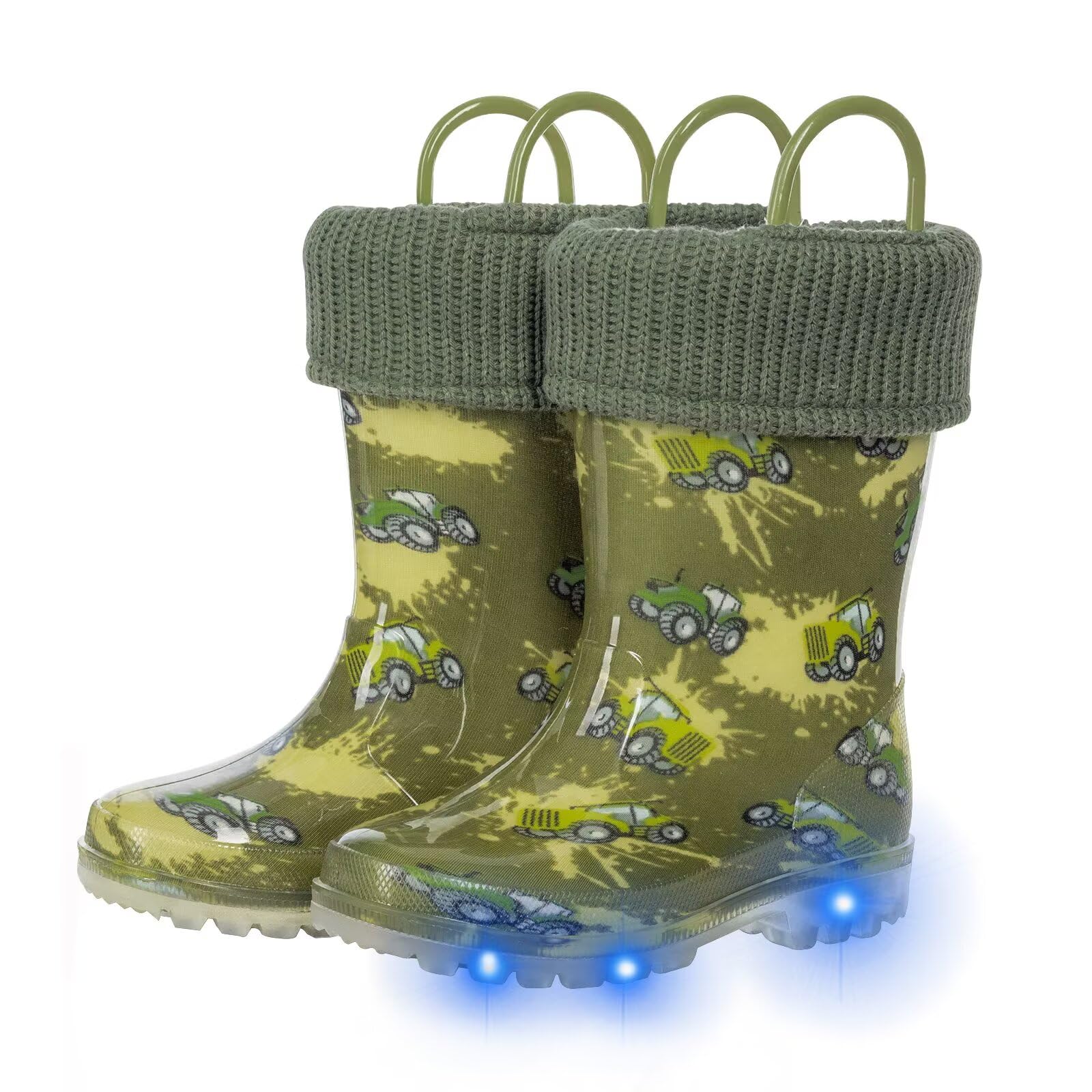 FUNCOO PLUS Stivali da pioggia per bambini, impermeabili, con fodera calda rimovibile