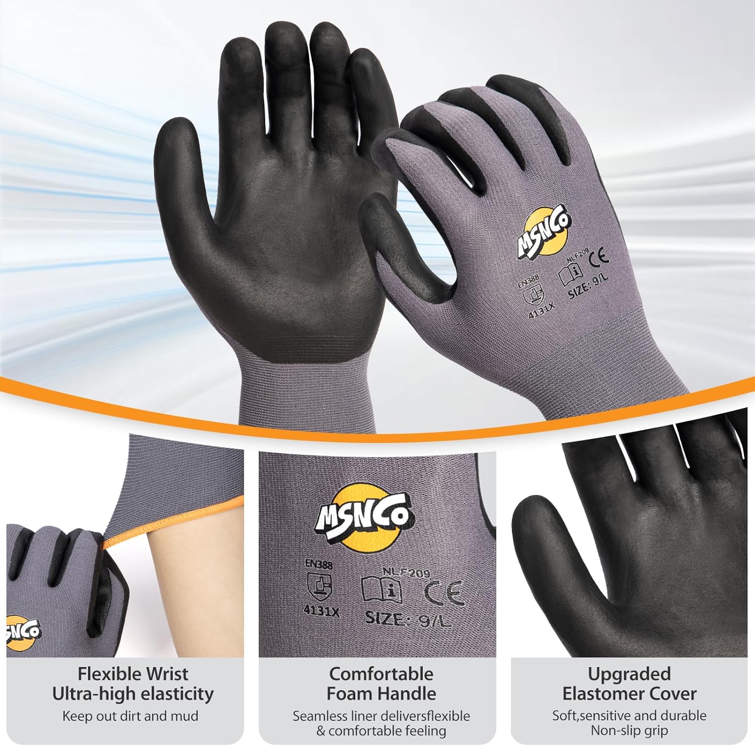 Safety Work Gloves 6/12 Pairs Micro Foam Nitrile Coated Endurance Seamless Knit Nylon ，Wear-resistant mechanical gloves - Image 2