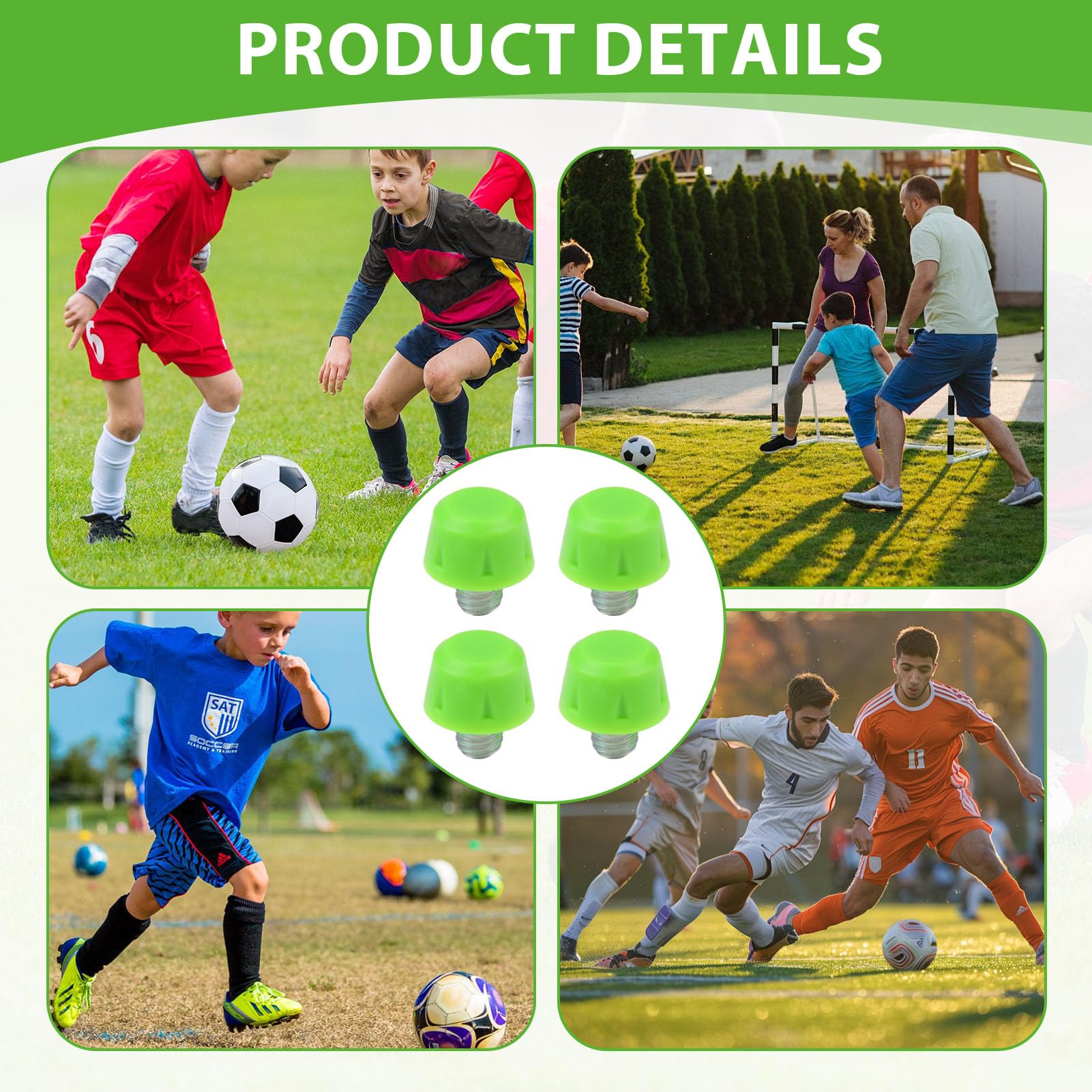 12 Piezas Tacos de Fútbol para M6, Tacos de Goma,Tacos de Repuesto para Fútbol de Hombre,para Botas de Fútbol, 8/11mm, Verde