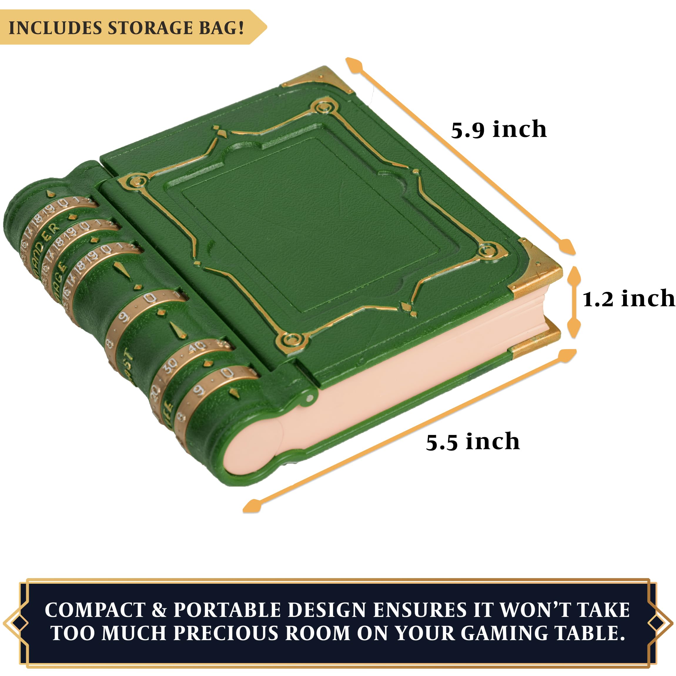 MTG Commander EDH Zone de Commandement/Command Zone Tray pour Magic The Gathering – Compteurs de Vie, Sorts & Dégâts. Rangez Dés & Jetons (Ceci n’est Pas Une boîte de Deck!) – Accessoire MTG (Vert)