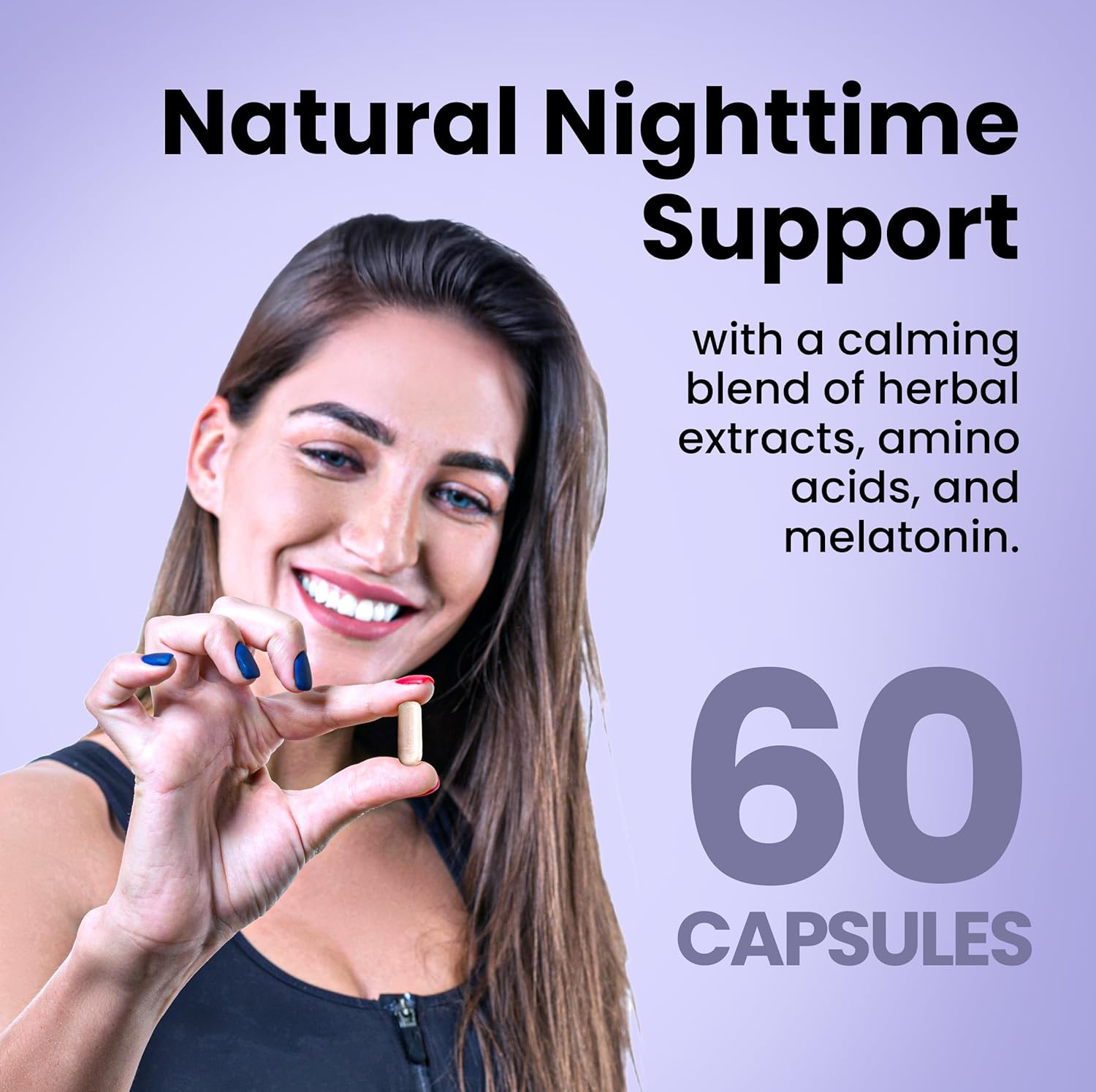 Goodnight Sleep Capsules - Natural Sleep Support with Melatonin, GABA, Chamomile, Lemon Balm & Passionflower – Non-Habit Forming – 60 Capsules