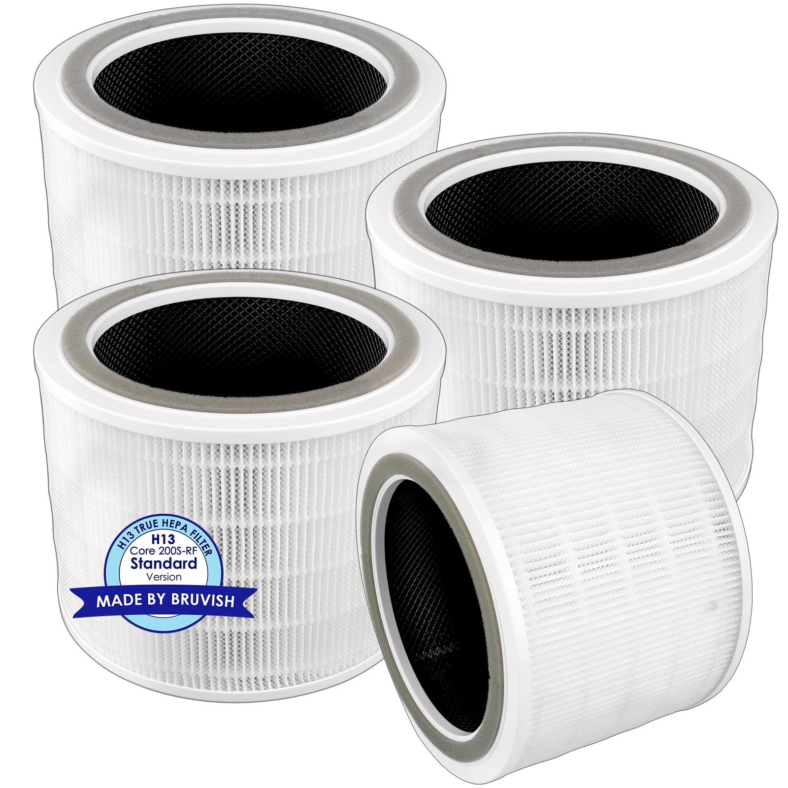 4 Pack Core 200S Replacement Filter Compatible with LEVOIT Core 200S Smart WiFi Air Purifier, Core200S H13 True Hepa Filter, 3-in-1 Activated Carbon Filters HEPA, Compared to Part # Core 200S-RF