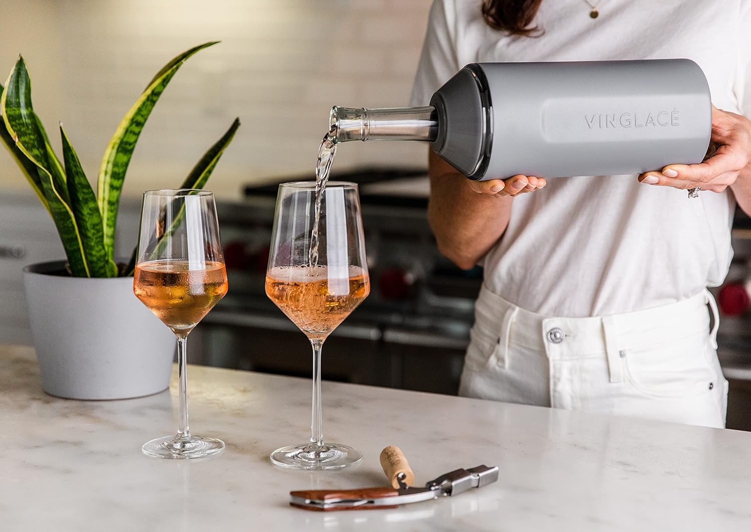 Vinglacé Wine Bottle Chiller- Portable Champagne Insulator- Stainless Steel Wine Cooler Sleeve - Keeps Wine Cold (Graphite) - Image 2