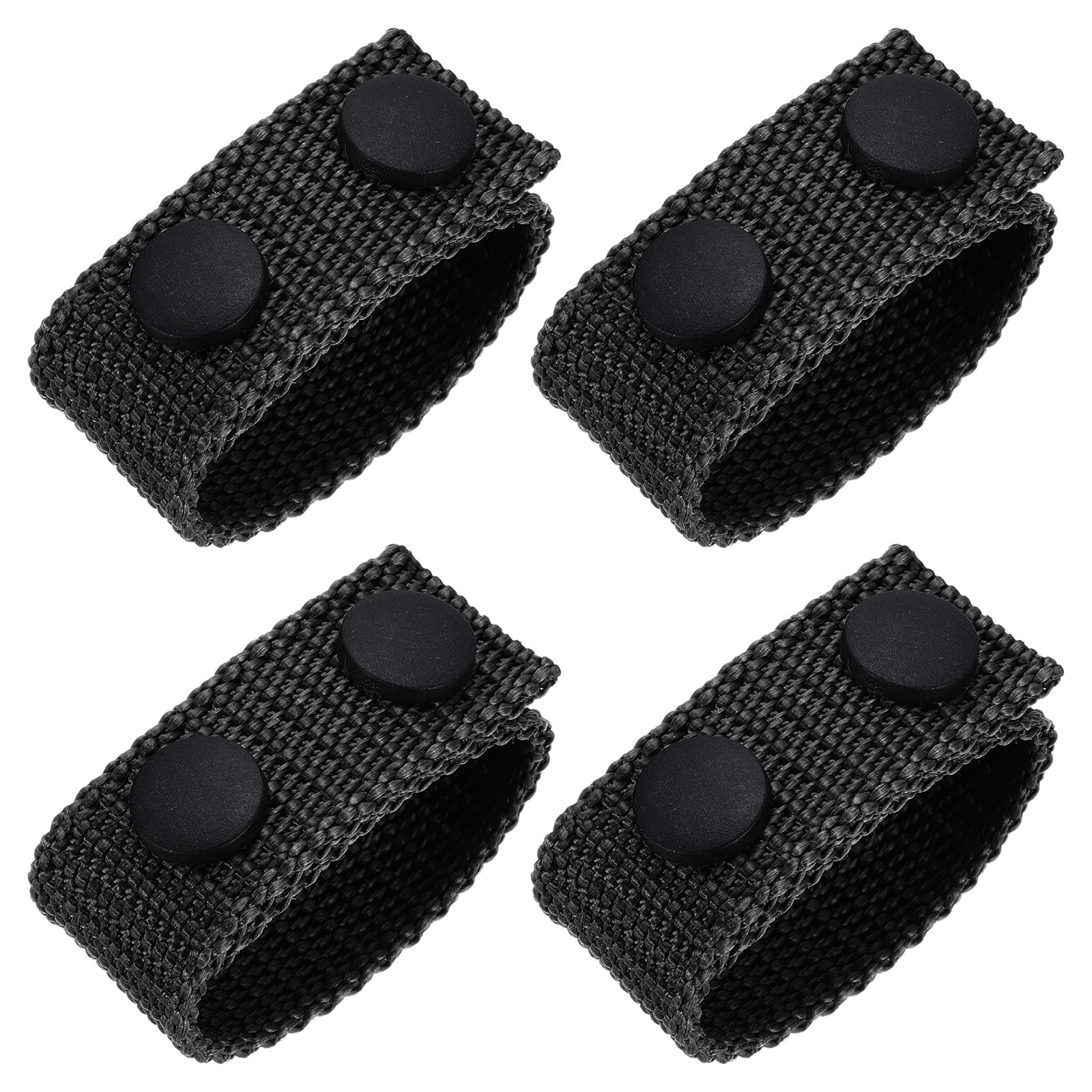 uxcell Duty Belt, 4Pcs - Nylon Belt Keeper with Double Snaps, Fabric Wide Belt Loop Accessories for Security Guard Equipment (Black)