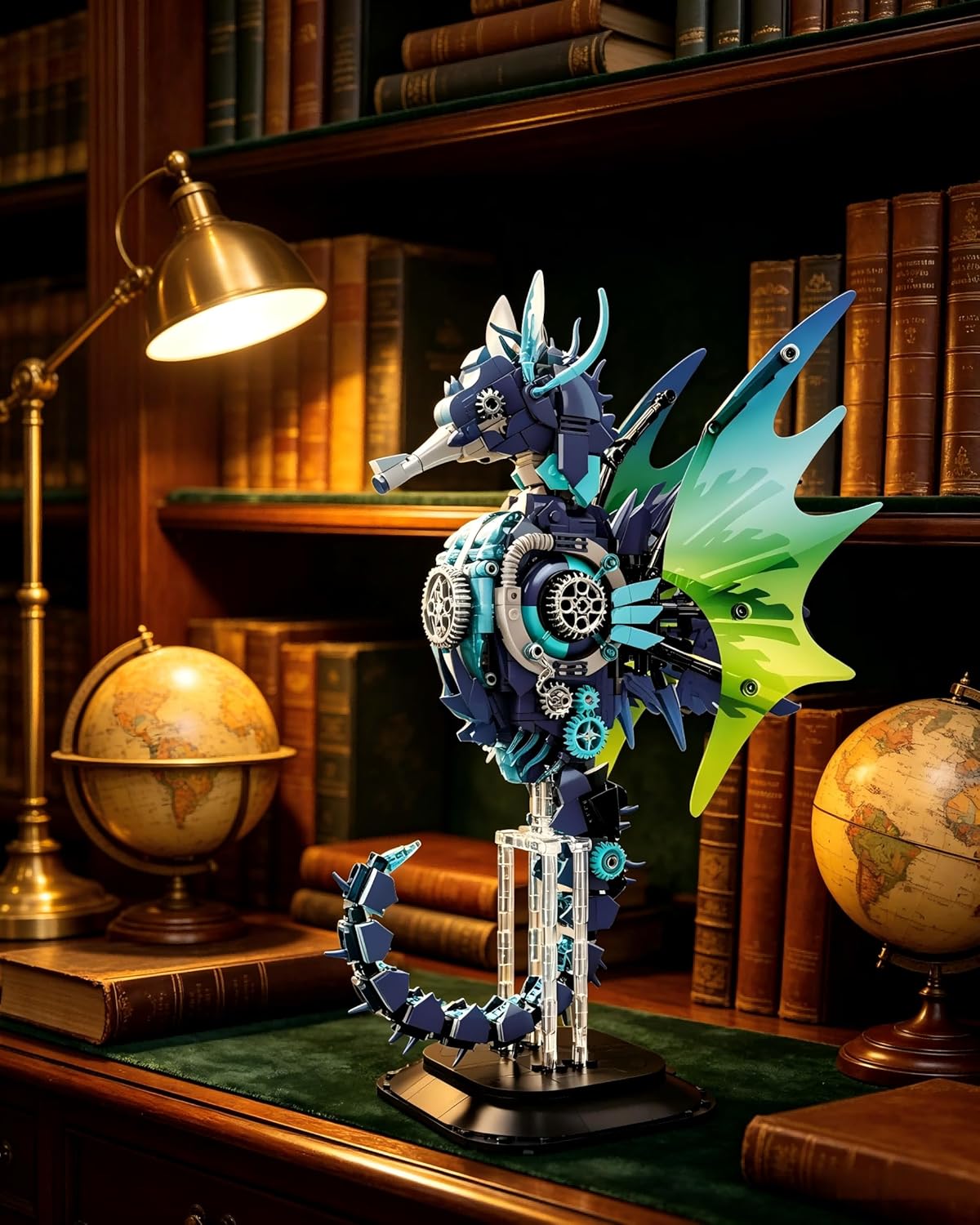 Mechanical Seahorse Building Set for Adults, 1003PCS Ocean Animals Collection Toy for Home Office Decor, Compatible with Lego for Boys 8-14, STEM Building Gift for Christmas Birthday Halloween