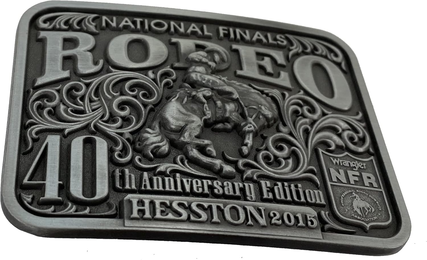 National Finals Rodeo Adult Belt Buckle, Hesston 2015 NFR, New, Wrangler, Cowboy