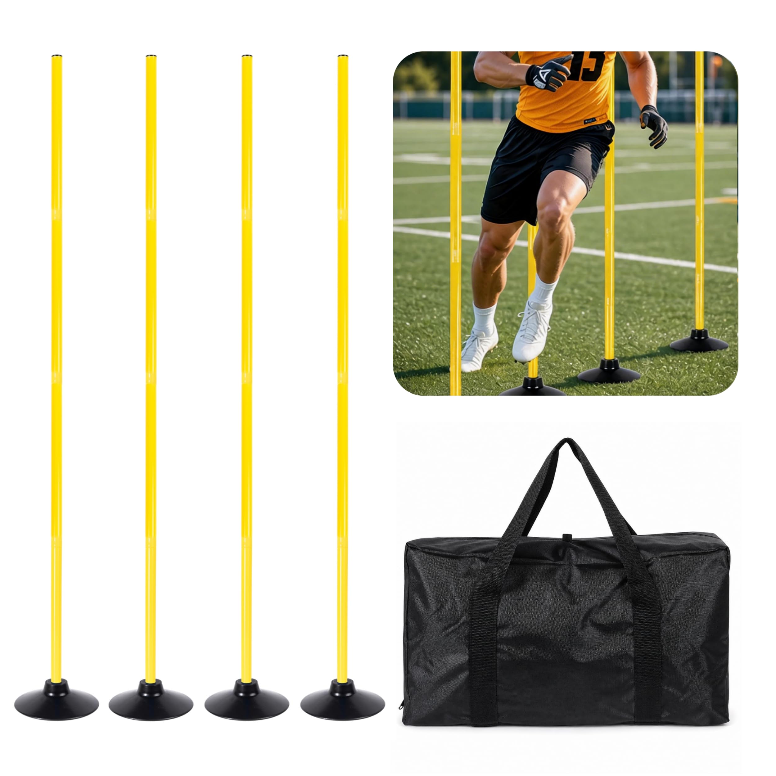 CTYYPYUYU 4 Pack Soccer Agility Training Poles - speed and agility training | Mubboo