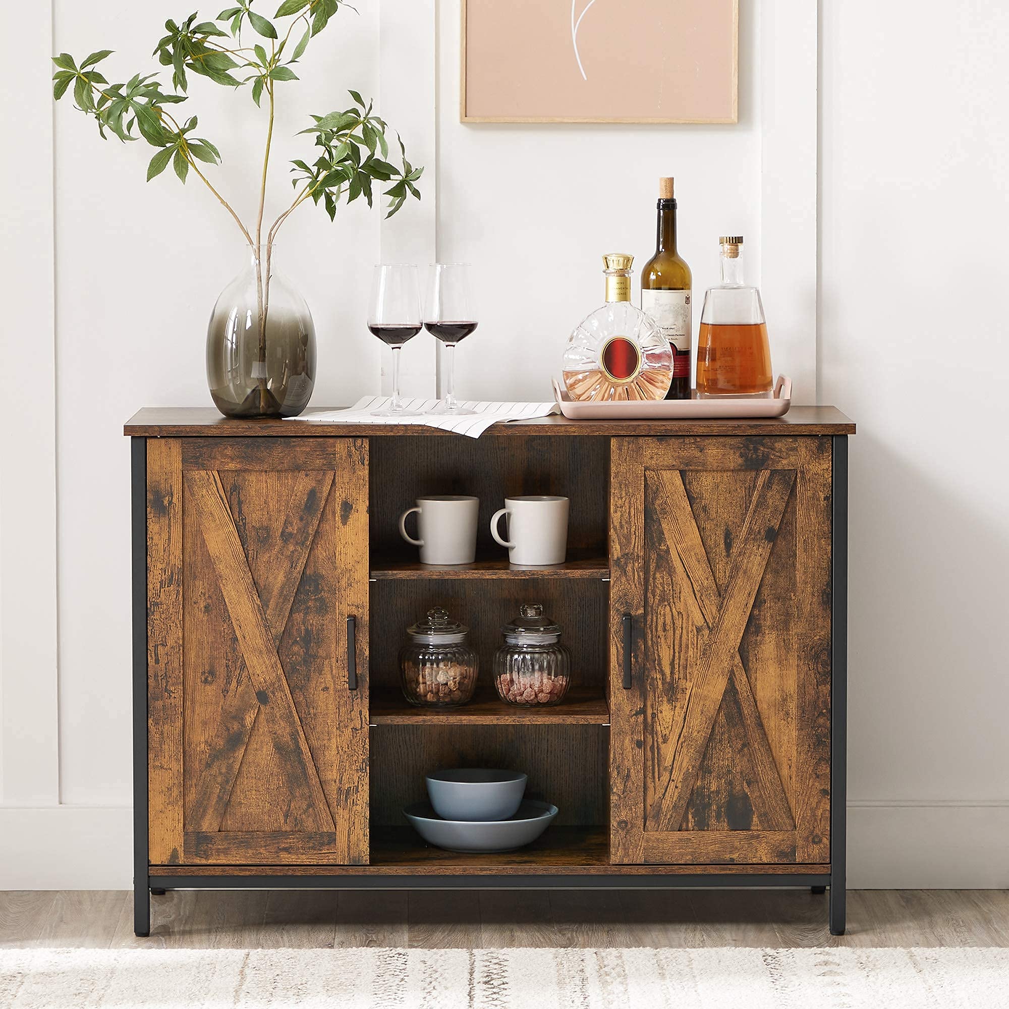 Buy VASAGLE Buffet Sideboard with Cupboard and Shelves, Accent