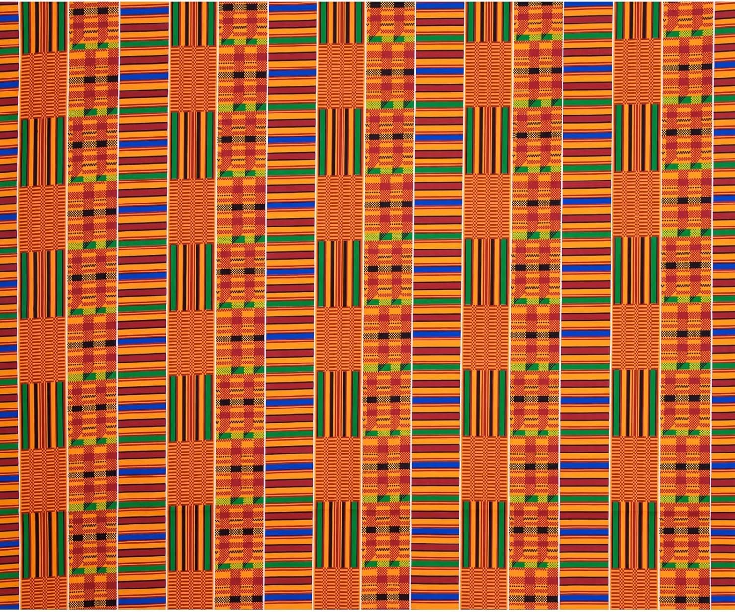 BintaRealWax 6 Yards African Fabric Ankara Wax Print Kente Fabric Batik for Sewing Party Dress Dashiki