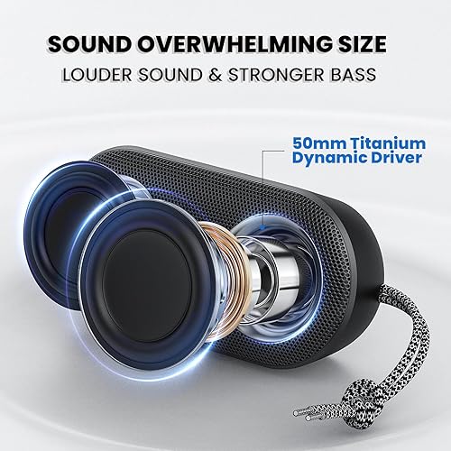 Miniatura 4 de MIATONE Altavoces Bluetooth portátiles con luces, altavoz inalámbrico con graves, 15 W, IPX7 impermeable, Bluetooth 5.3, tiempo de reproducción de