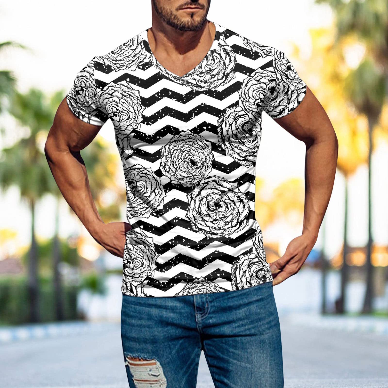 Chemise Hawaïenne En Coton Pour Homme, Haut De Plage, Fleuri, Vacances, Manches Courtes, Nouveauté, été, 2019