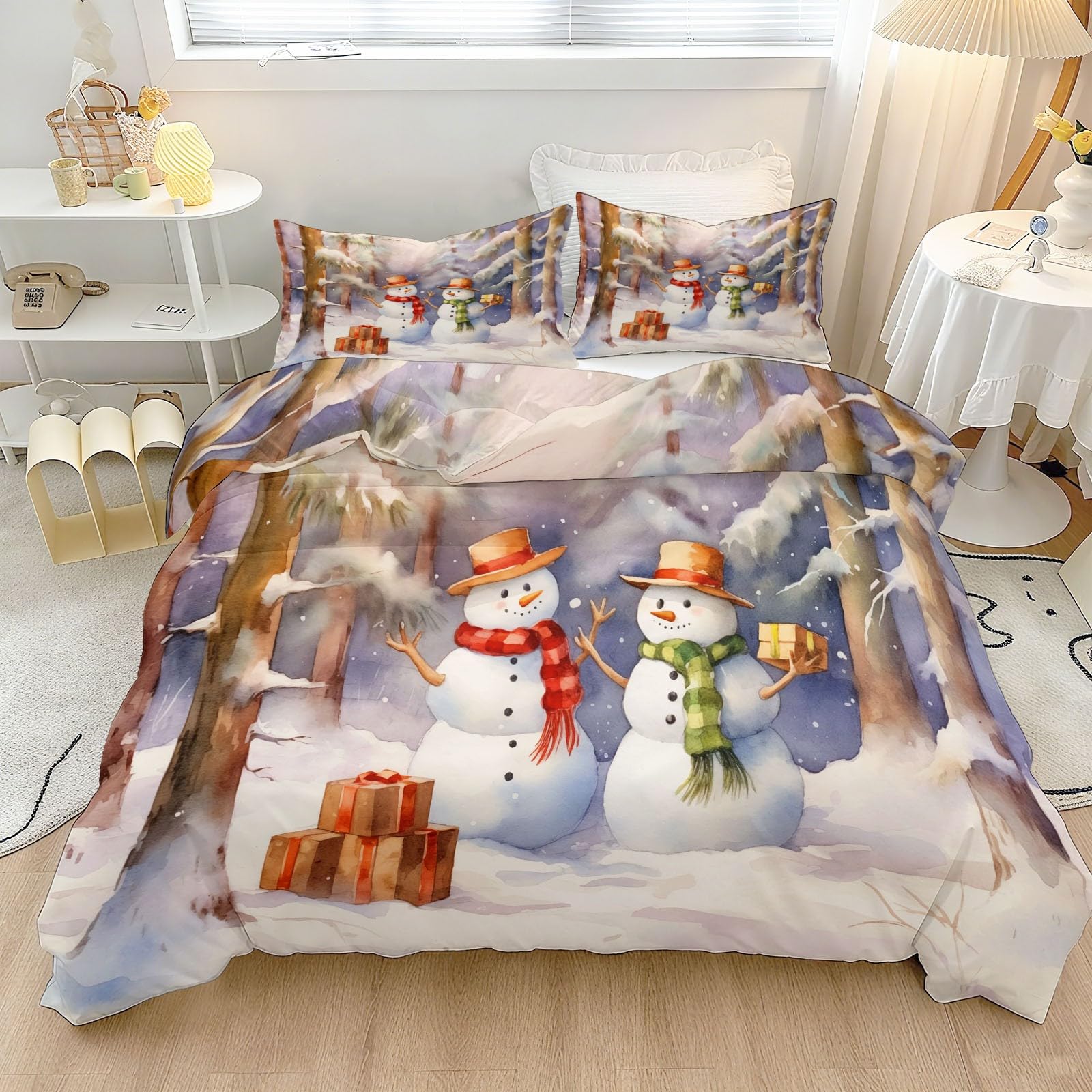 Cadeaux en bois imprimé parure de lit originale pour hommes et femmes