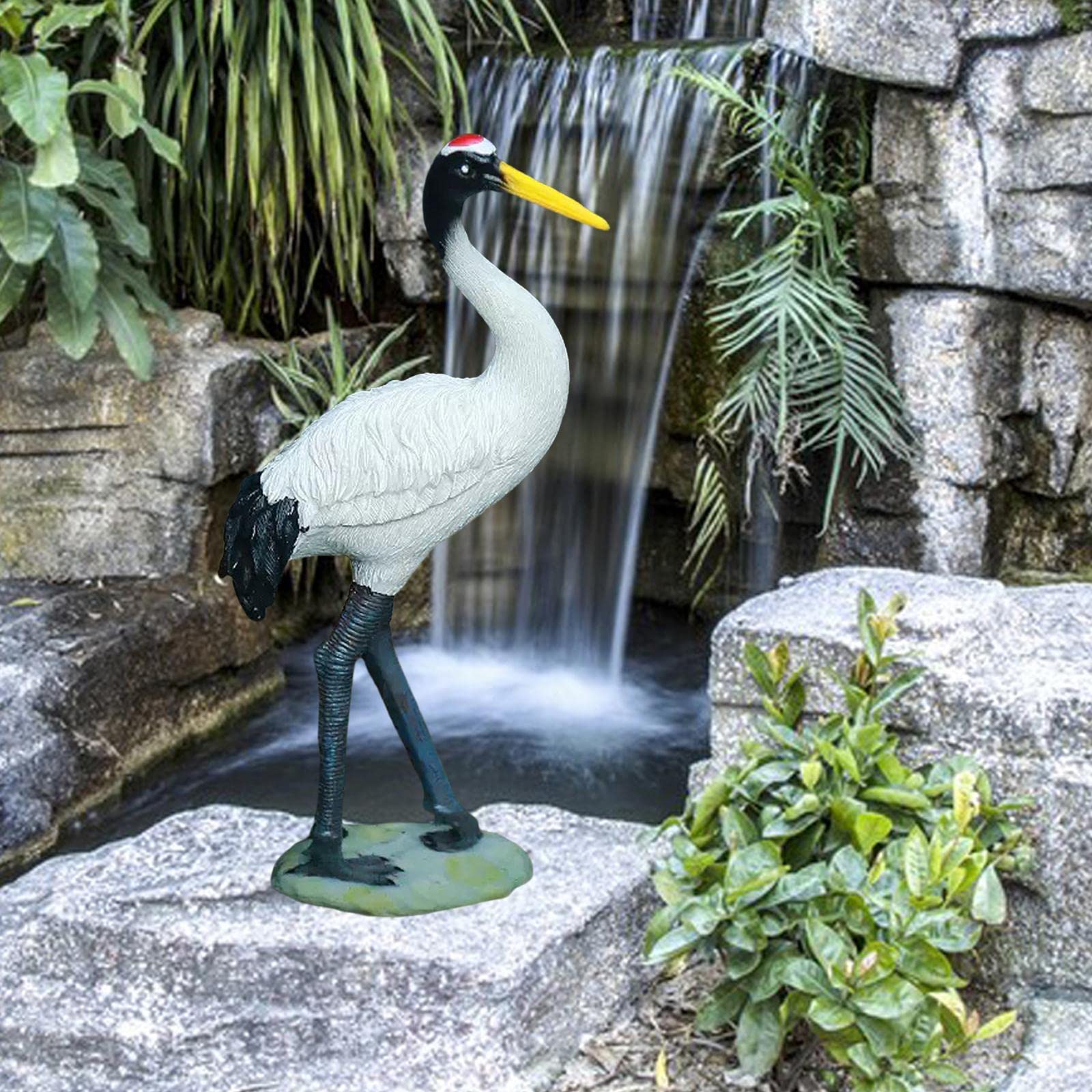 Statue da Giardino per Esterni, Sculture Decorative a Forma di Gru, Animali da Cortile, Miniature per Decorazioni da Giardino per Piscine, Laghetti E, 25 cm
