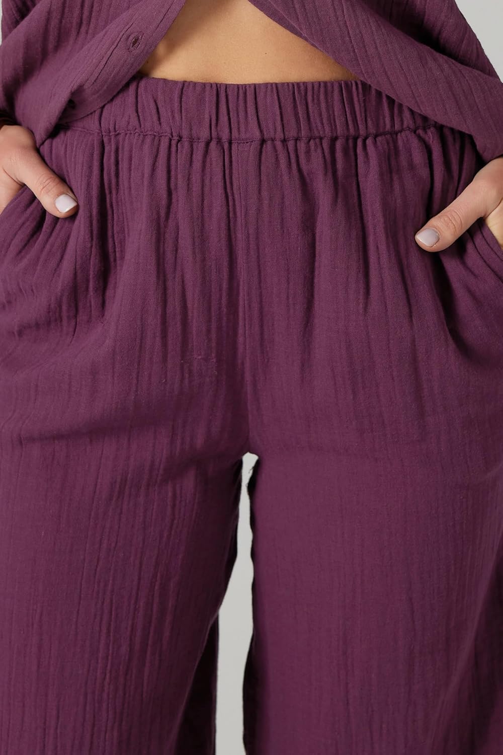 Long Tall Sally LTS Tall Cotton Cheescloth Wide Leg Pants Dark Red