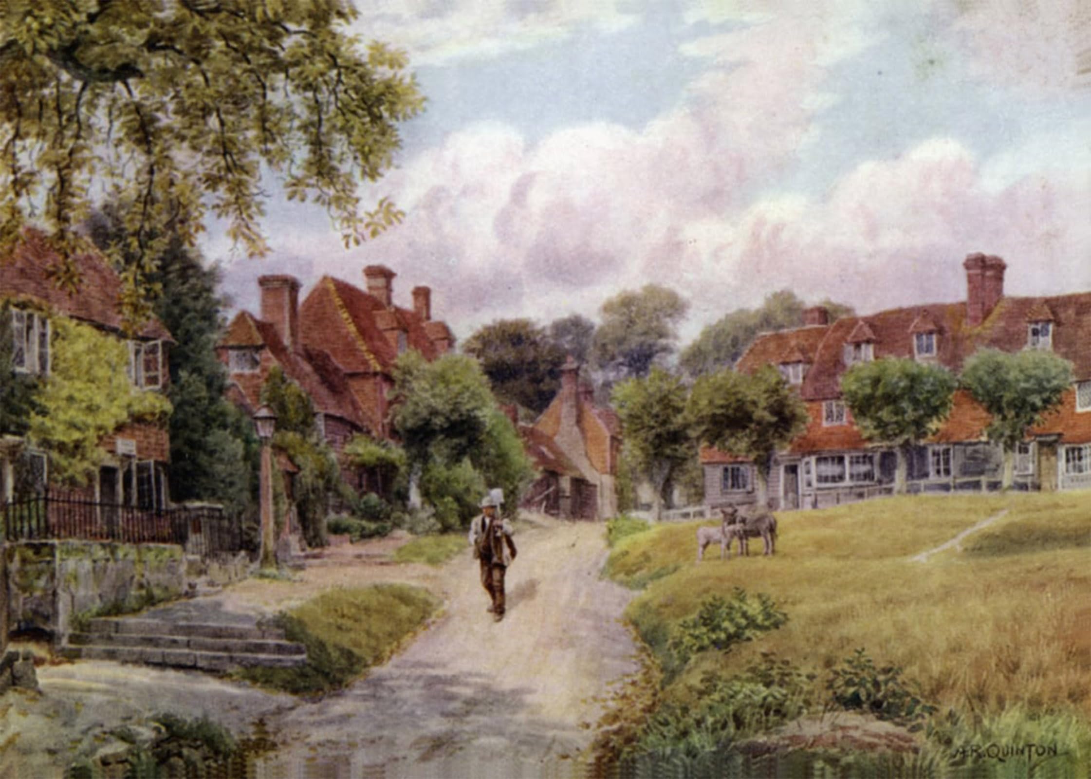 HRJUBWREE Retro Picture Art Painting Wall Poster Groombridge by Alfred Robert Quinton Vintage Art Print for Office Decor 60x90cm