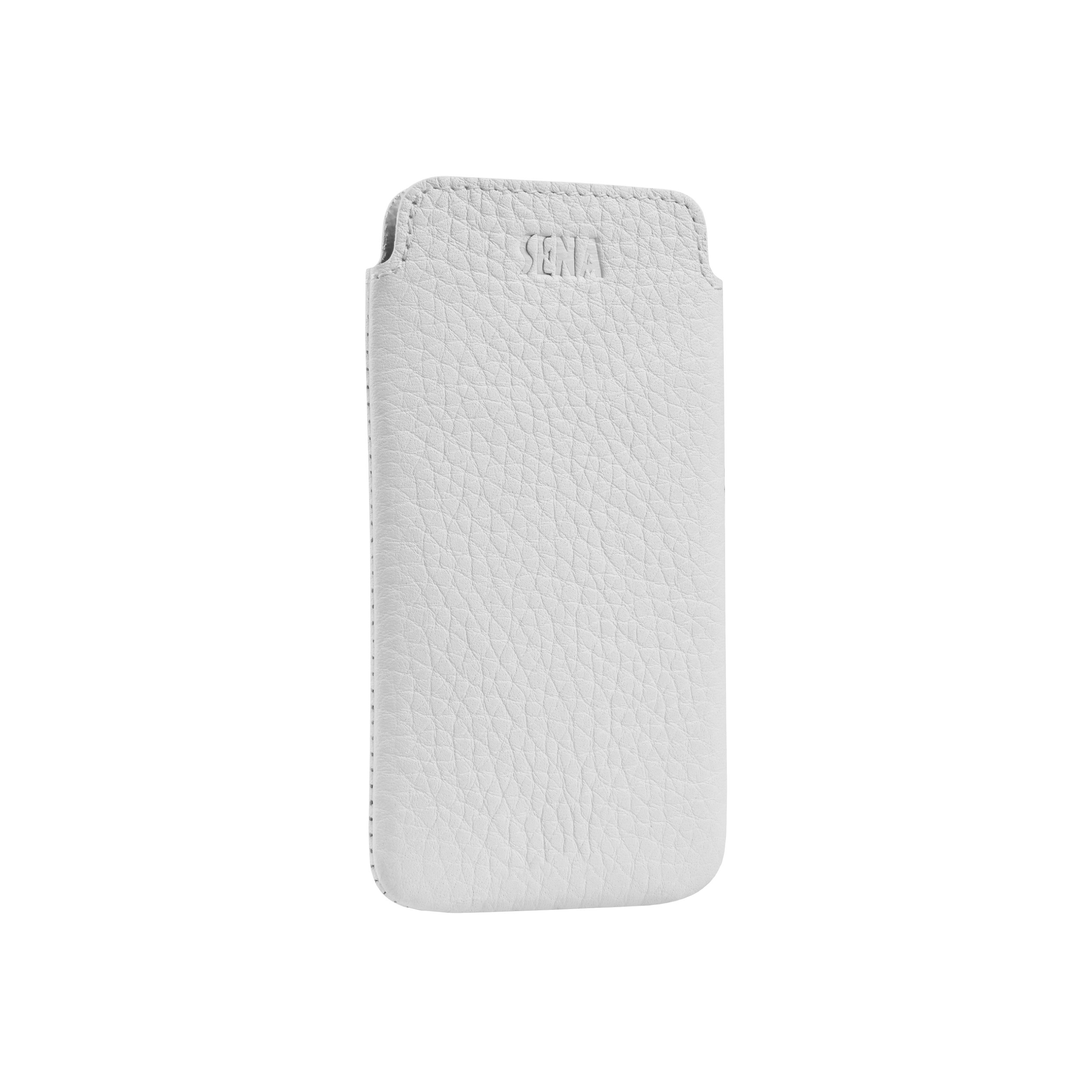 Sena Cases Ultra Slim Leather Sleeve for iPhone 5/5s - Retail Packaging - White